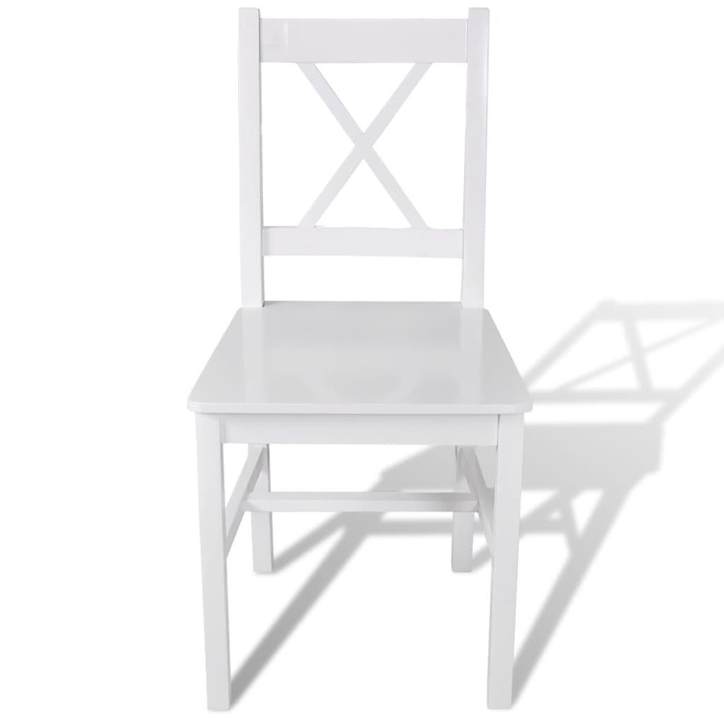(2 Kiefernholz 2 St) Weiß Weiß Esszimmerstühle Esszimmerstuhl | vidaXL Stk. Weiß