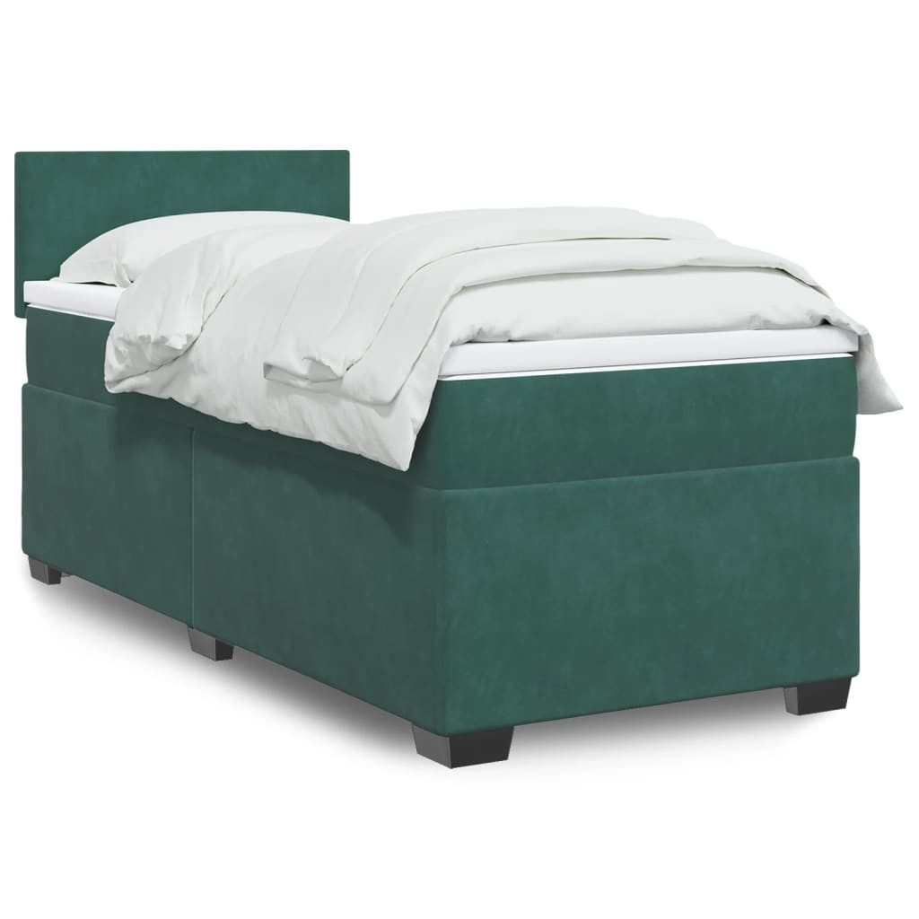 vidaXL Bett Boxspringbett mit Matratze Dunkelgrün günstig online kaufen