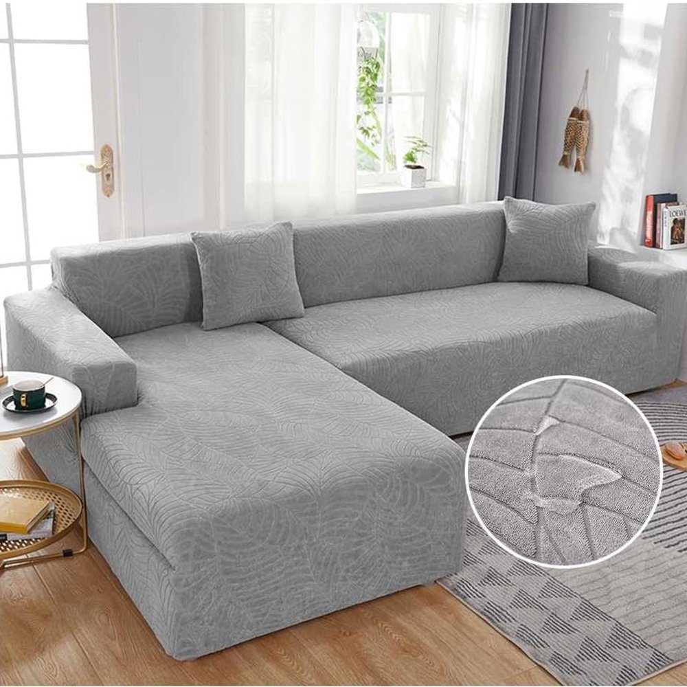 Sofahusse Sofaschoner Wasserdicht Universal Sofa Stretch grau, Cover SITZER 3 FELIXLEO