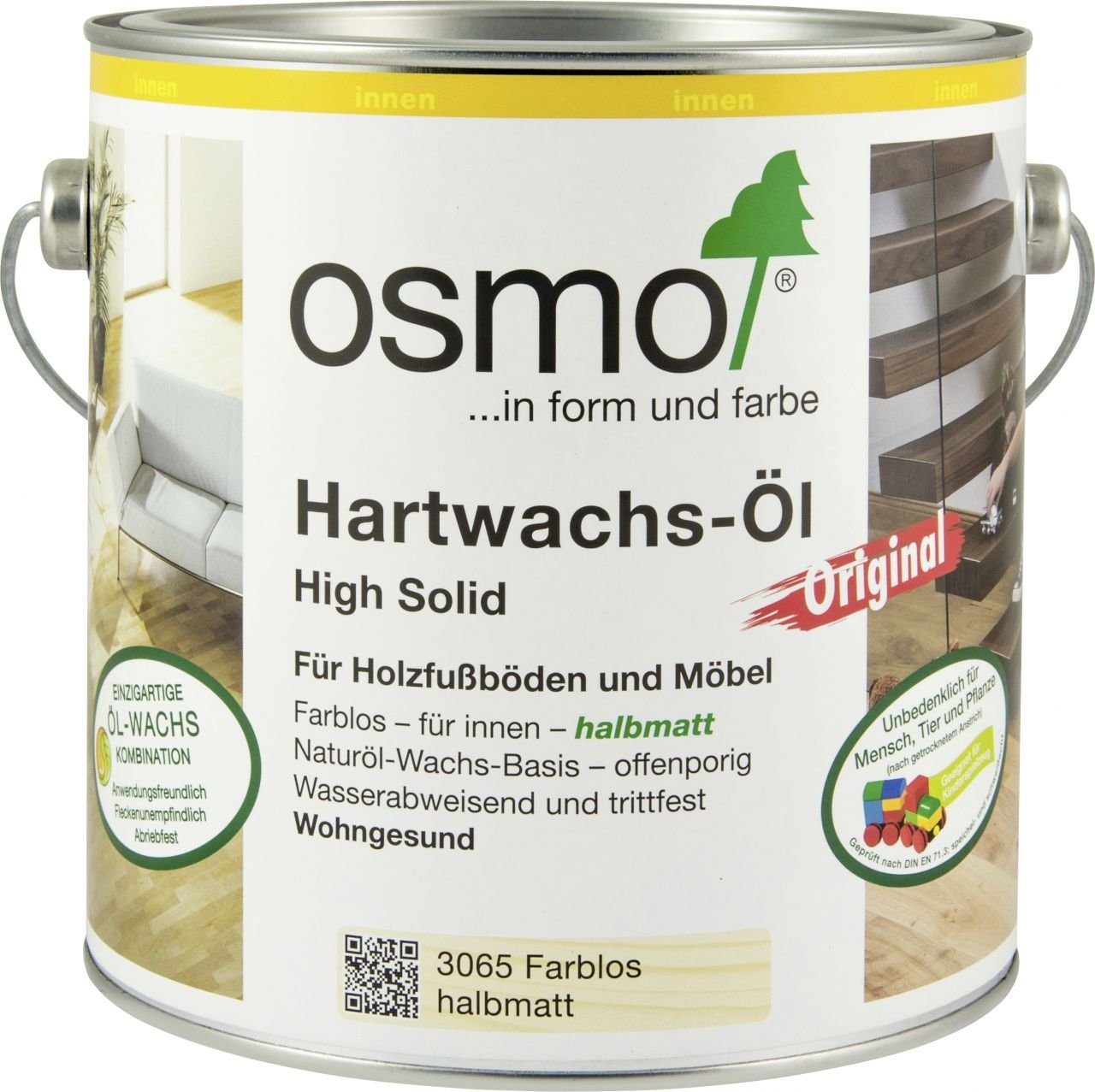 Osmo Hartholzöl Osmo Hartwachs-Öl Original 2,5 L farbos halbmatt