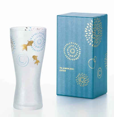 ISHIZUKA GLASS Bierglas Made in Japan Japanisches Bier Glas Feuerwerk-Motiv 310ml