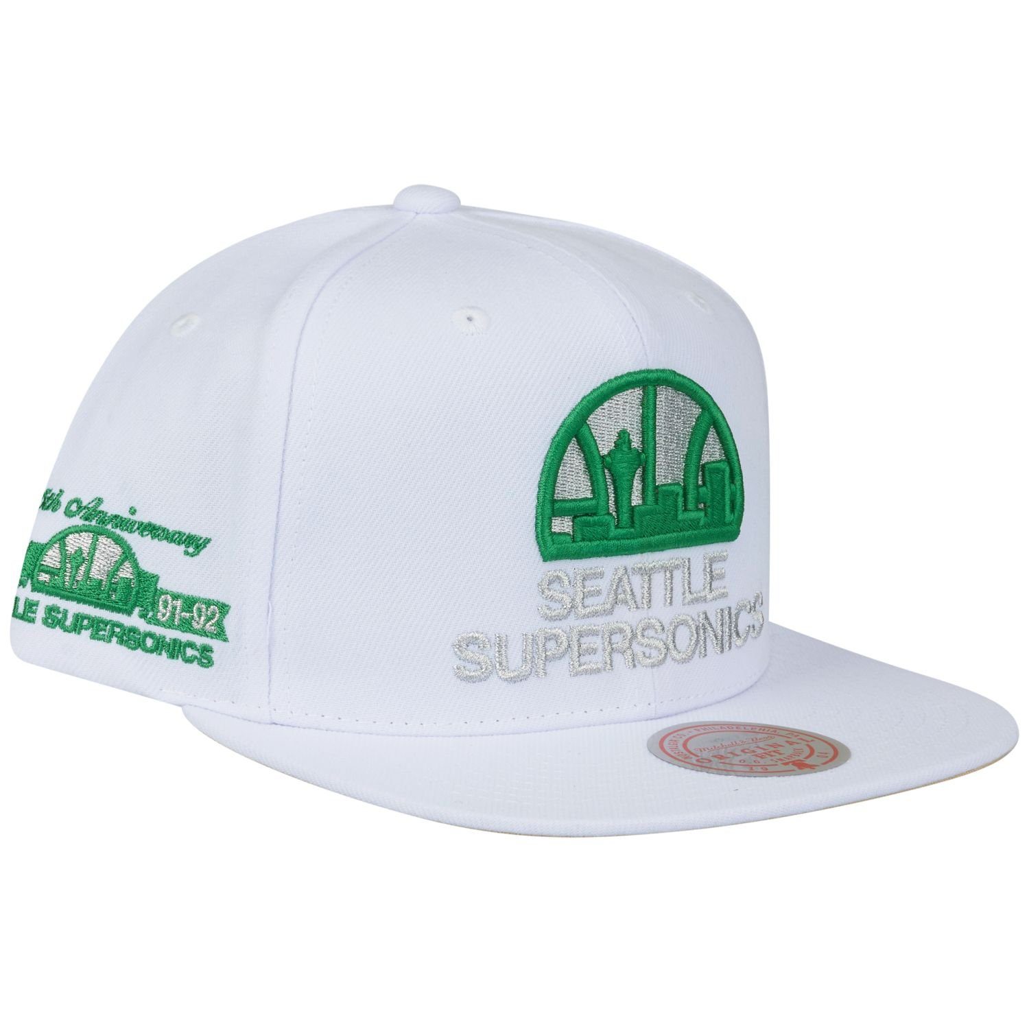 Mitchell & Ness Snapback Cap WHITE Seattle SuperSonic