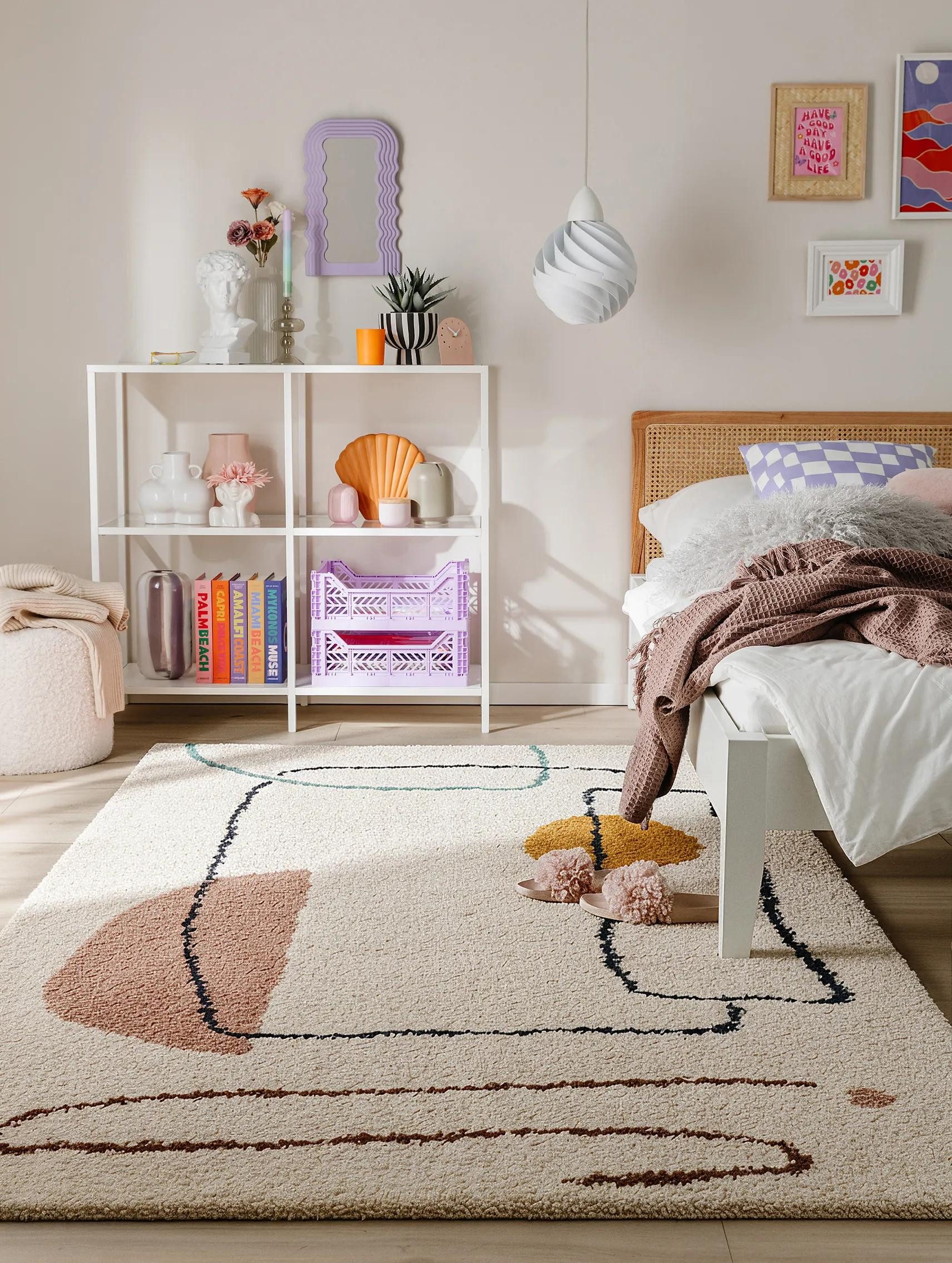 benuta Hochflor-Teppich Louise, rechteckig, Höhe: 21 mm, Teppich Wohn-, Ess- und Schlafzimmer, Flur, Kunstfaser, Gemütlich