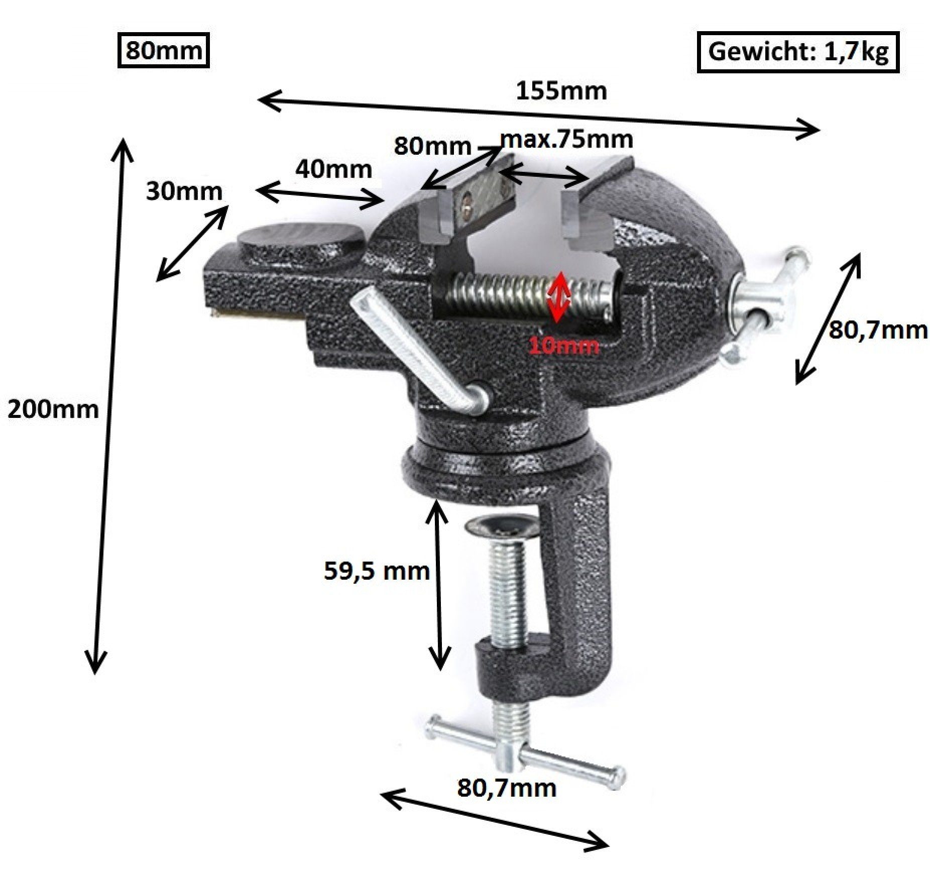 BAYLI Schraubstock Schraubstock Werkbankschraubstock Amboss Werkbank 360° Drehteller