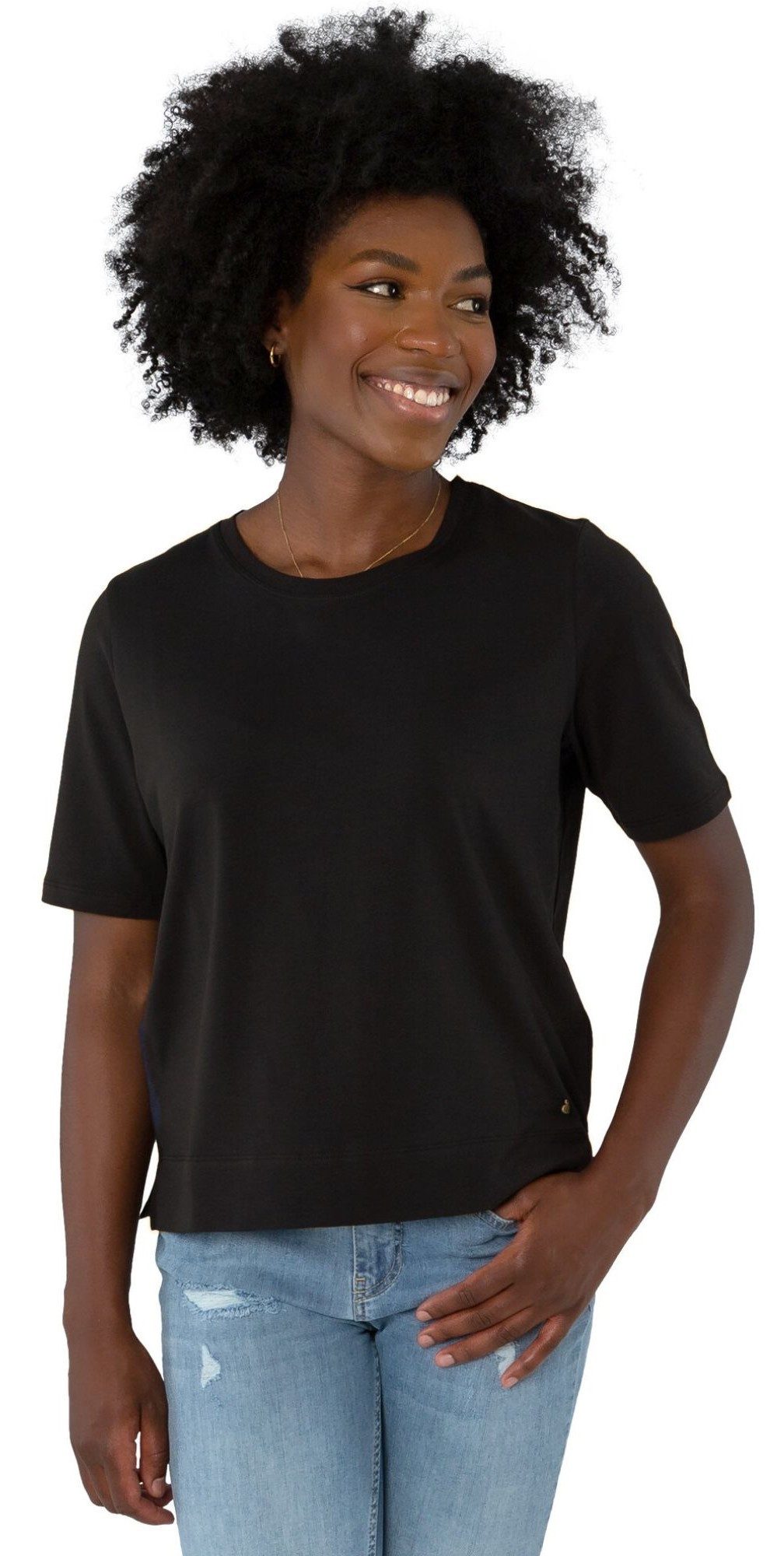 Gio Milano Kurzarmshirt G30-1116, in verschiedenen Farben kleines Metallherz an der Seite