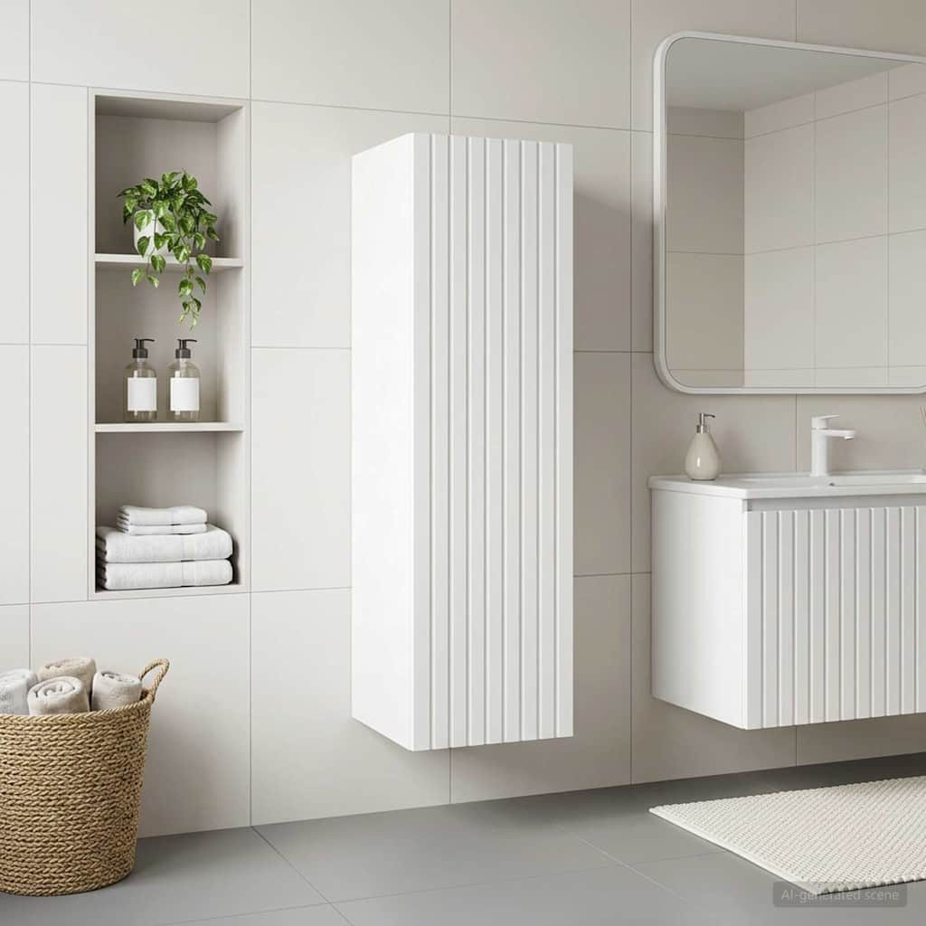 vidaXL Badezimmerspiegelschrank Wandmontierter Badezimmerschrank Weiß 33 x 34,5 x 100 cm (1-St)