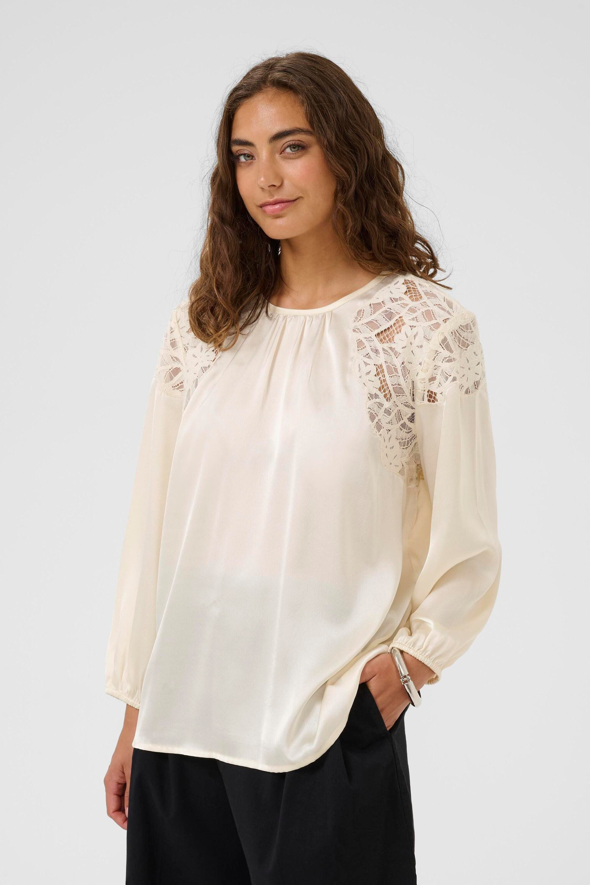 Langarmbluse Langarm-Bluse CUcamusa