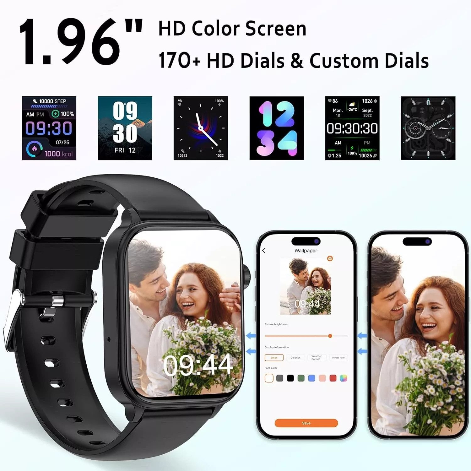 Lige Smartwatch Herren Damen mit Telefonfunkion Wasserdicht Smartwatch, Fitnessuhr, Trackt Herzfrequenz, Blutdruck, Körpertemperatur – Bild 4 von 4