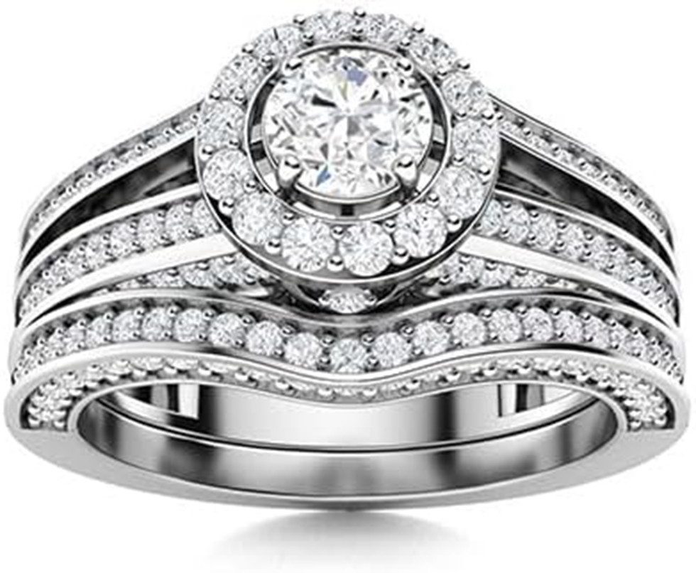Jumpeak Diamantring weddingring,ring gold,Ringe für Männer und Frauen,Diamantring,1Karat, Valentinstagsgeschenk,Jubiläumsgeschenk,Geschenk für meine Geliebte