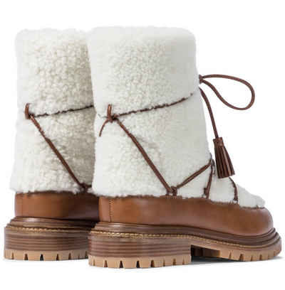 AQUAZURRA AQUAZZURA Very Gstaad Shearling Ankle Boots Booties Lamm Stiefel S Ankleboots