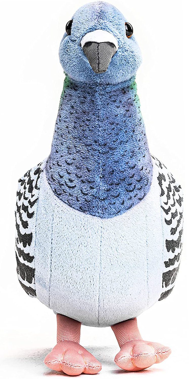 Kuscheltier % recyceltes zu 20 (Höhe) - 100 Füllmaterial Taube - Uni-Toys Plüsch-Vogel blau Plüschtier, cm -