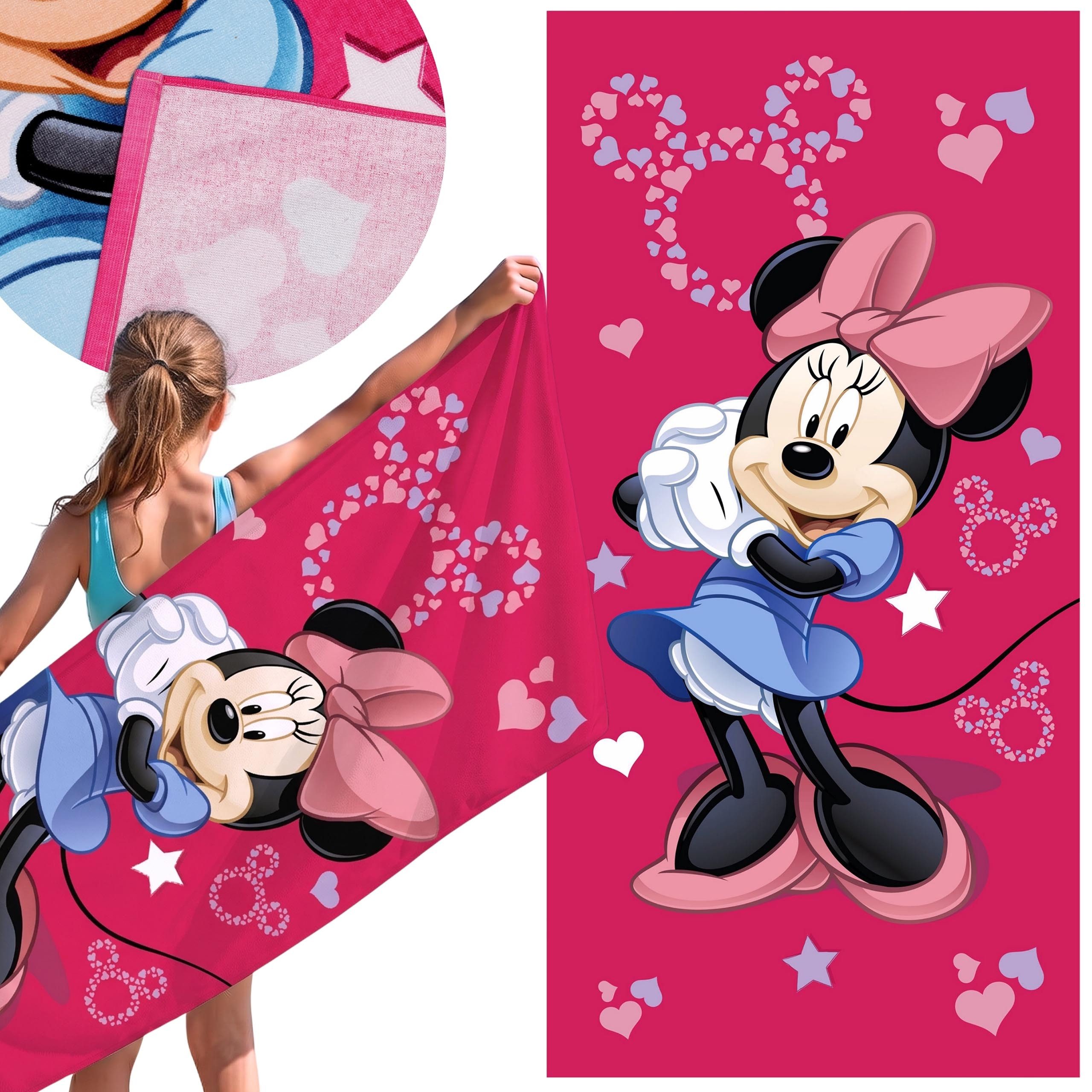 Sarcia.eu Badetuch Disney Minnie Maus rosa Strand- und Badetuch aus Baumwolle 70 x 140 cm