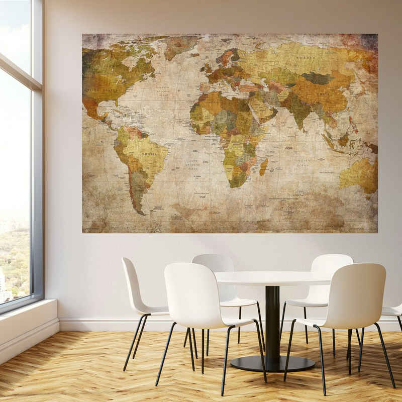 murimage® Fototapete Fototapete Weltkarte 183 x 127 cm Landkarte Worldmap Länder vintage historisch alt Tapete inklusive Kleister