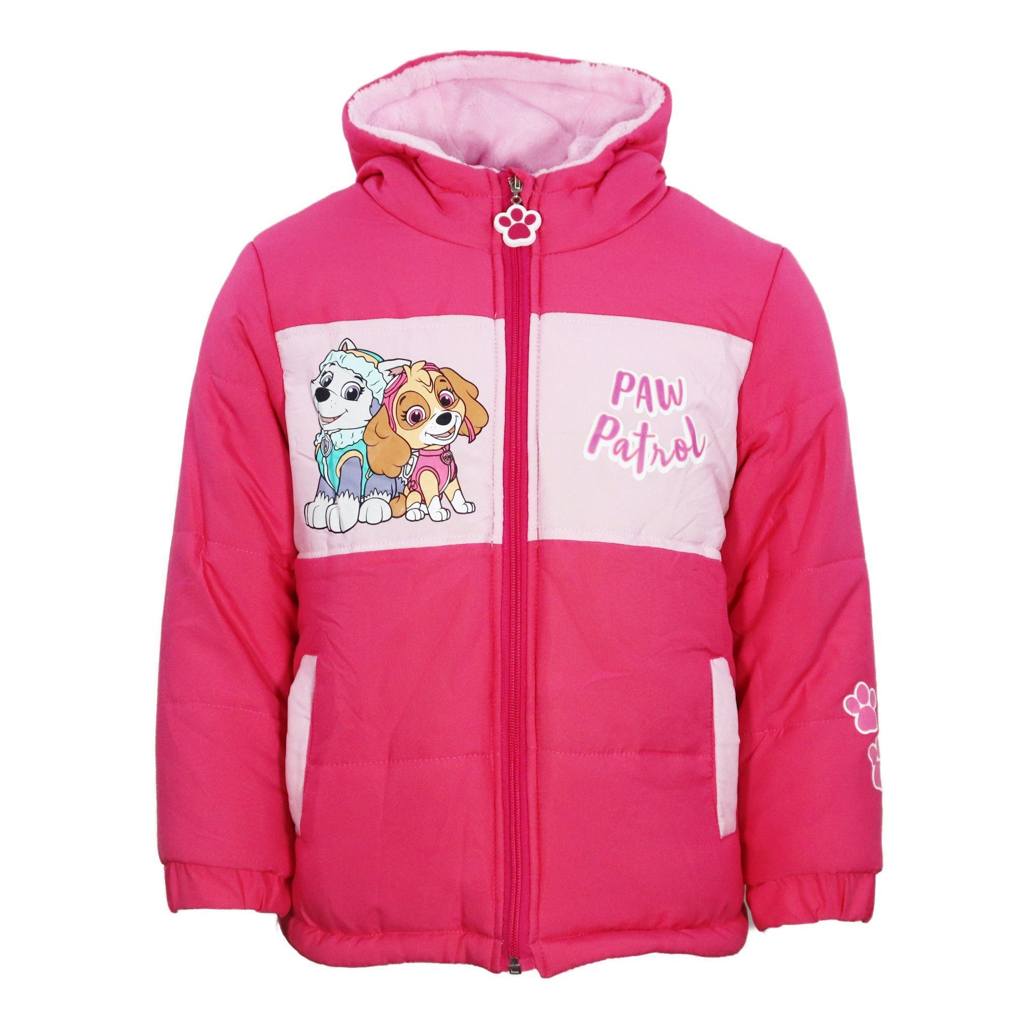 PAW PATROL Allwetterjacke Paw Patrol Winterjacke Kinder Mädchen Jacke mit Kapuze Gr. 92 bis 116 gefütterte Kapuze