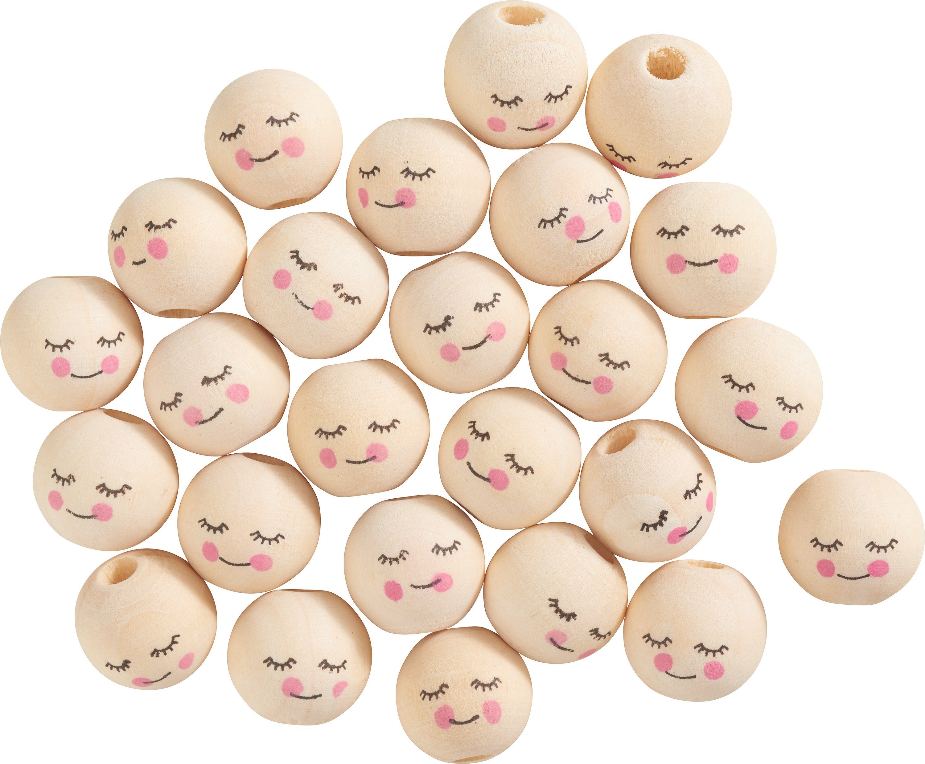 VBS Dekofigur Holzköpfe Gesicht (25 St), 25 Stück günstig online kaufen