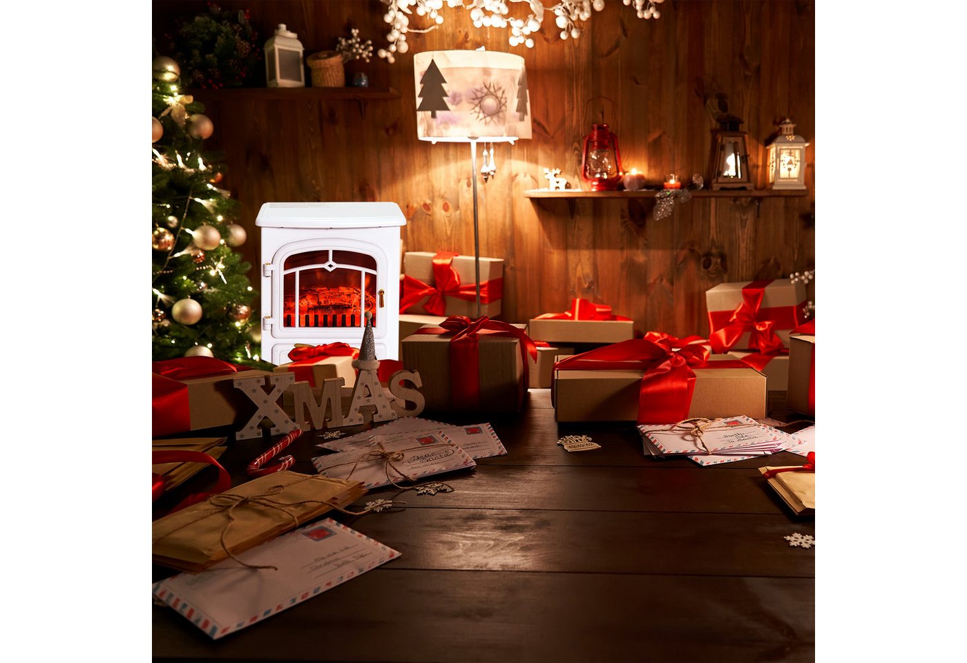 HOMCOM Elektrokamin elektrischer Kamin mit LED Flammeneffekt, 950/1850W Dekokamin
