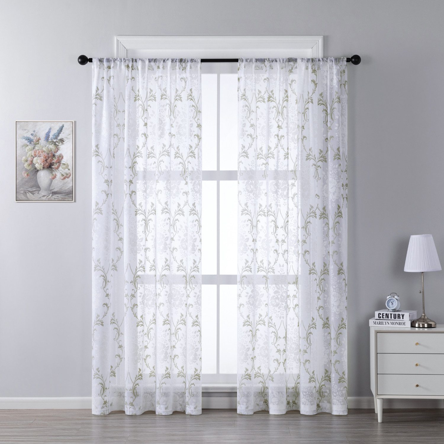 BYSURE Gardine NF12WH00129, Stangendurchzug (2 St), günstig online kaufen