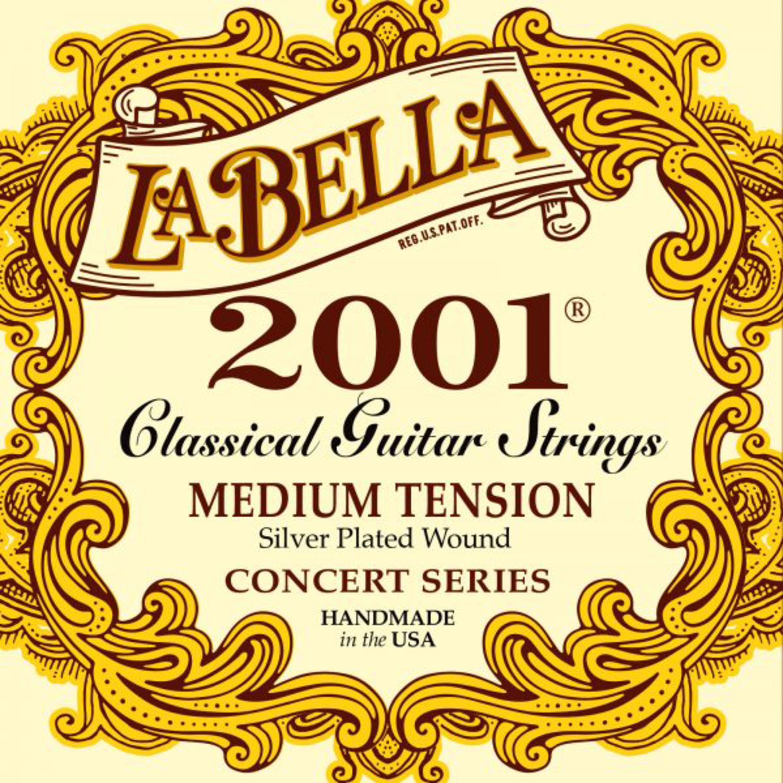 La Bella Saiten, (2001 Nylon Saiten Professional Silver Medium), 2001 Nylon Saiten Professional Silver Medium - Konzertgitarrensaiten