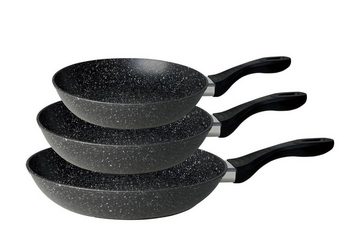 Cheffinger Pfannen-Set 3er Pfannen Set Induktion Marmor Bratpfanne Pfanne Gastronomie Gratis, Aluminium (Set, 3-tlg)