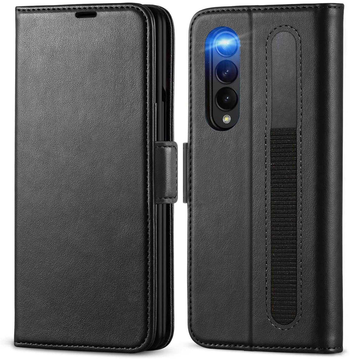 CoolGadget Handyhülle Wallet Klapptasche Cover Case für Samsung Galaxy Z FOLD 3 7,6 Zoll, Handy Tasche mit RFID Schutz Kartenfach Book Schutzhülle