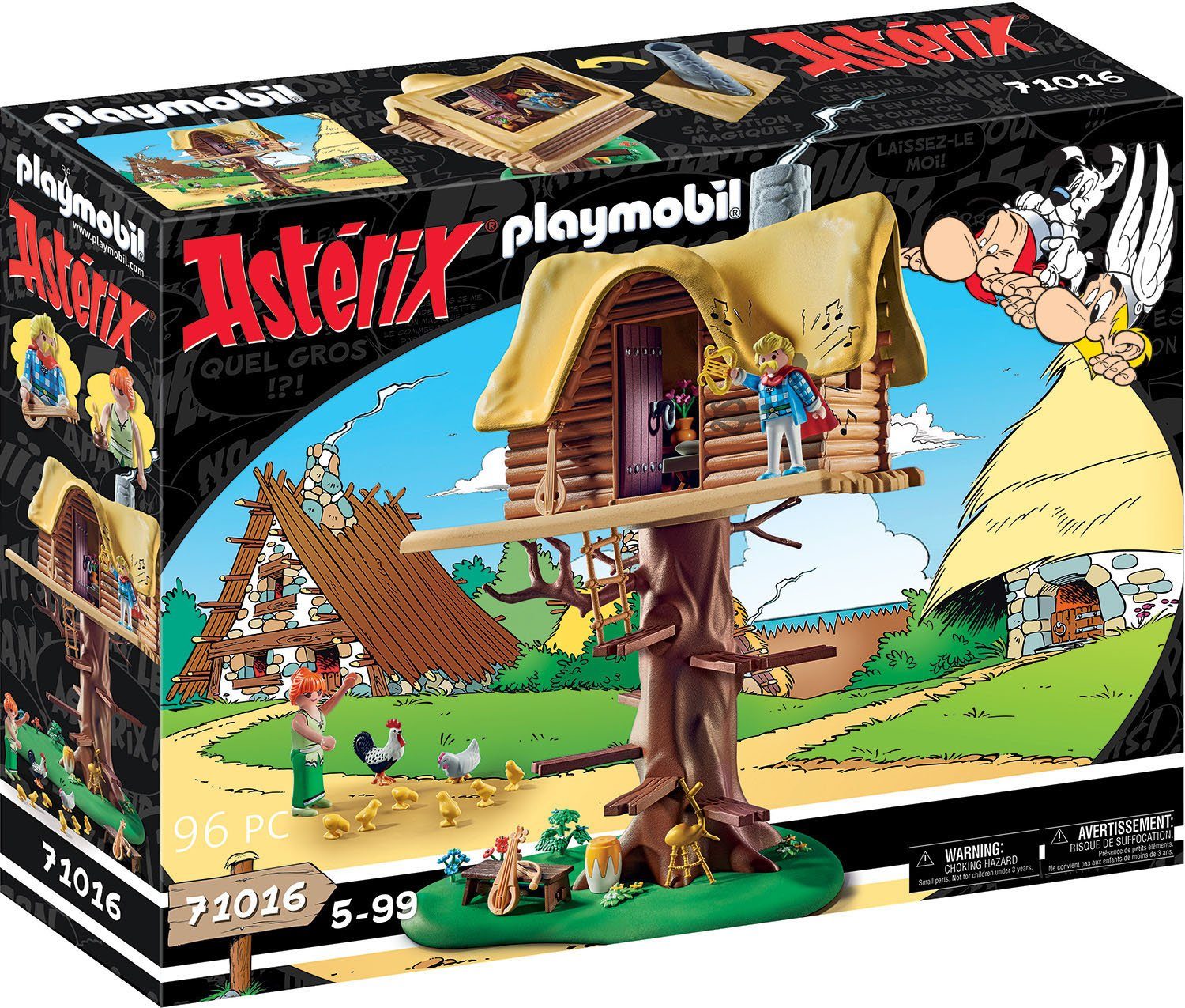 Playmobil® Konstruktions-Spielset Troubadix mit Baumhaus (71016), Asterix, (96 St), Made in Germany