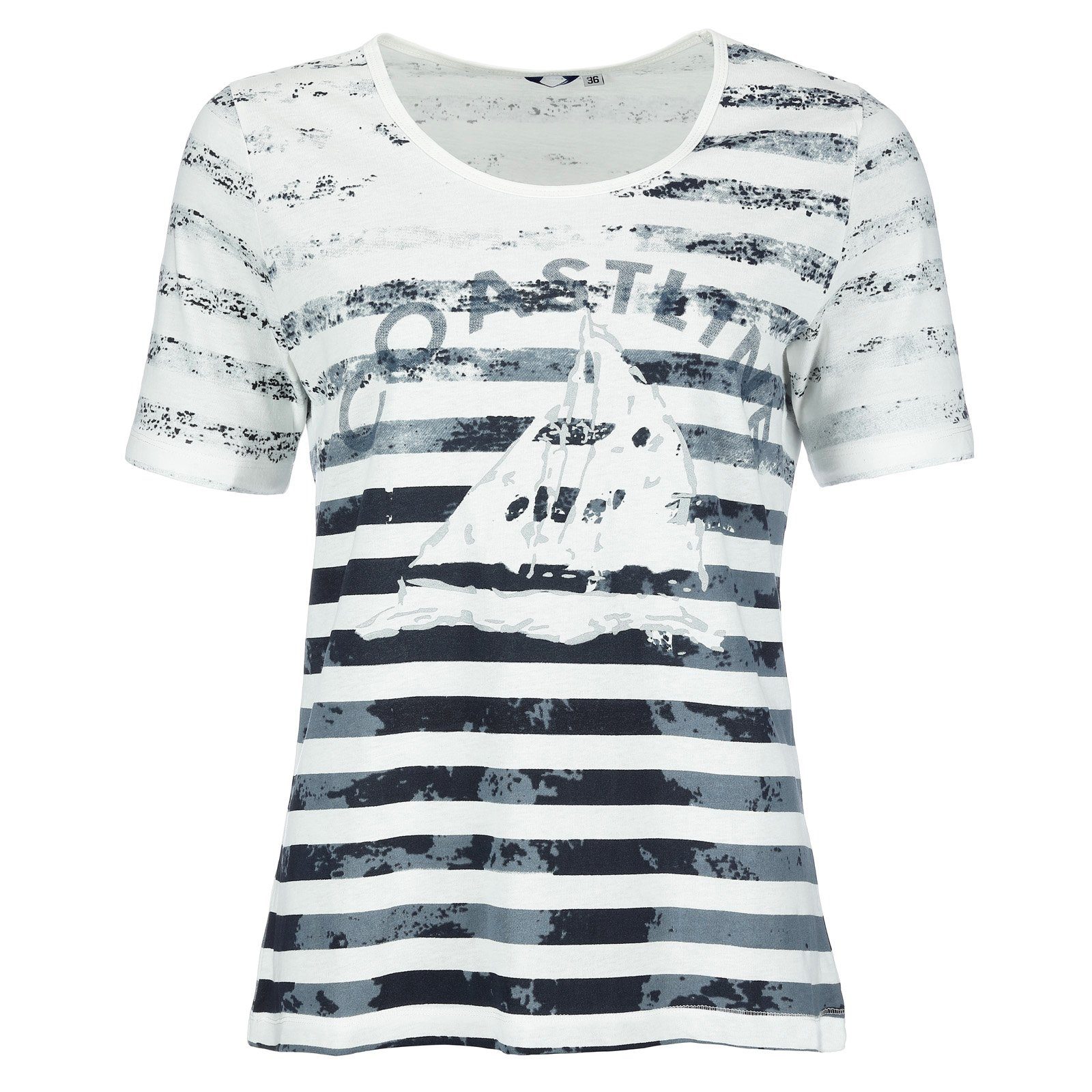 modAS Kurzarmshirt 40508 Damen T-Shirt mit Aufdruck Coastline aus Baumwolle günstig online kaufen