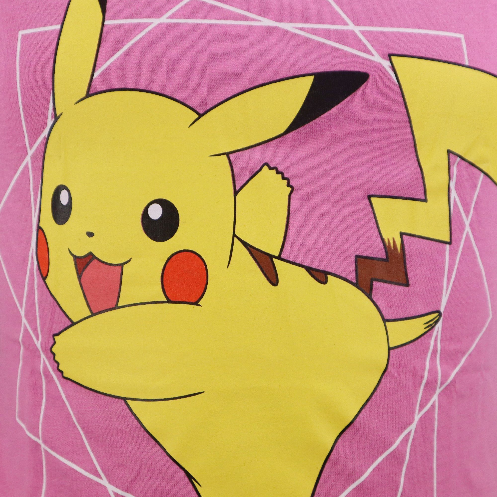 Weiß bis POKÉMON Shirt Pokemon oder 152, Mädchen Rosa Kinder Pikachu Gr. 110 100% T-Shirt Baumwolle,