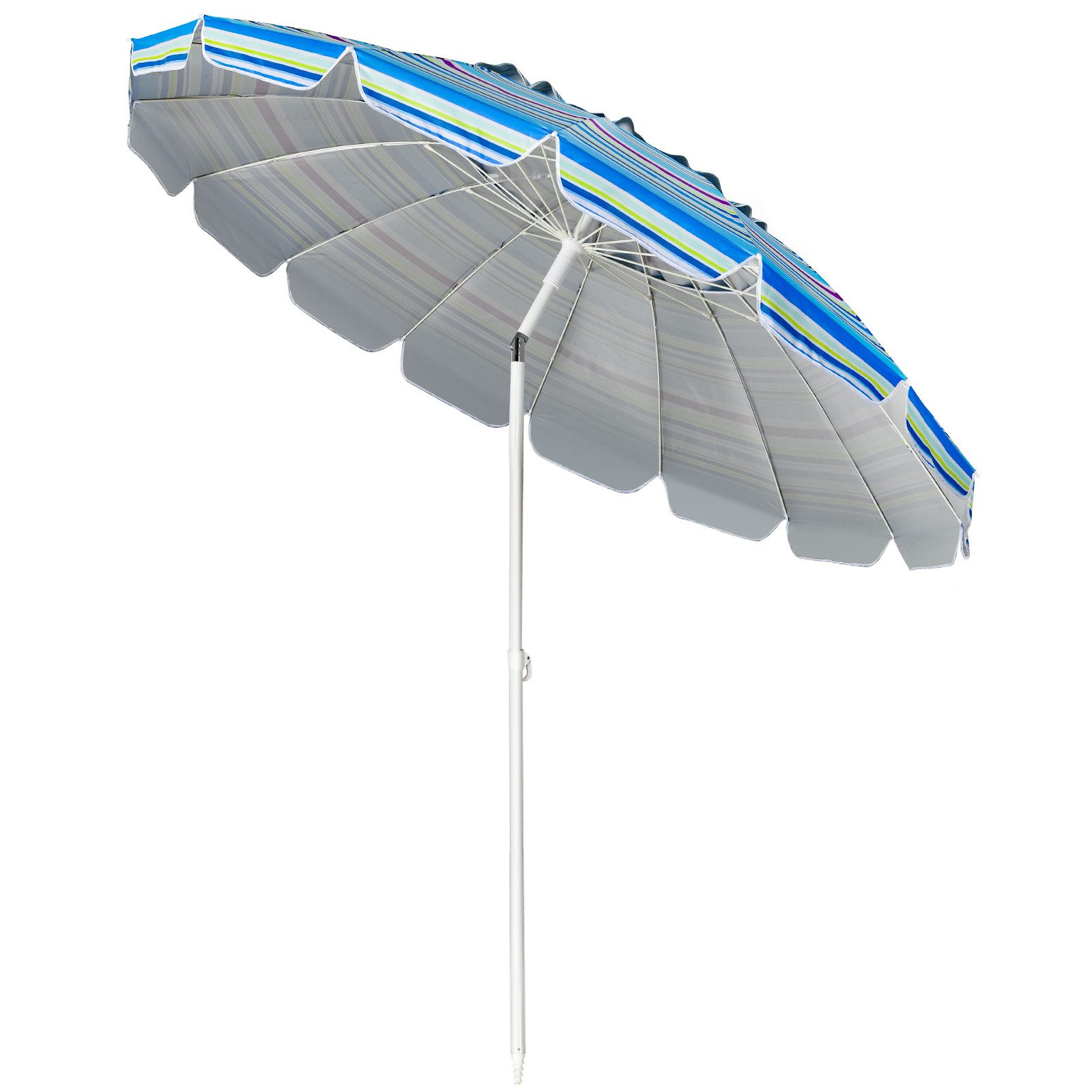 KOMFOTTEU Sonnenschirm Strandschirm Marktschirm Gartenschirm, mit Schutzhülle, UV50+, 243 cm
