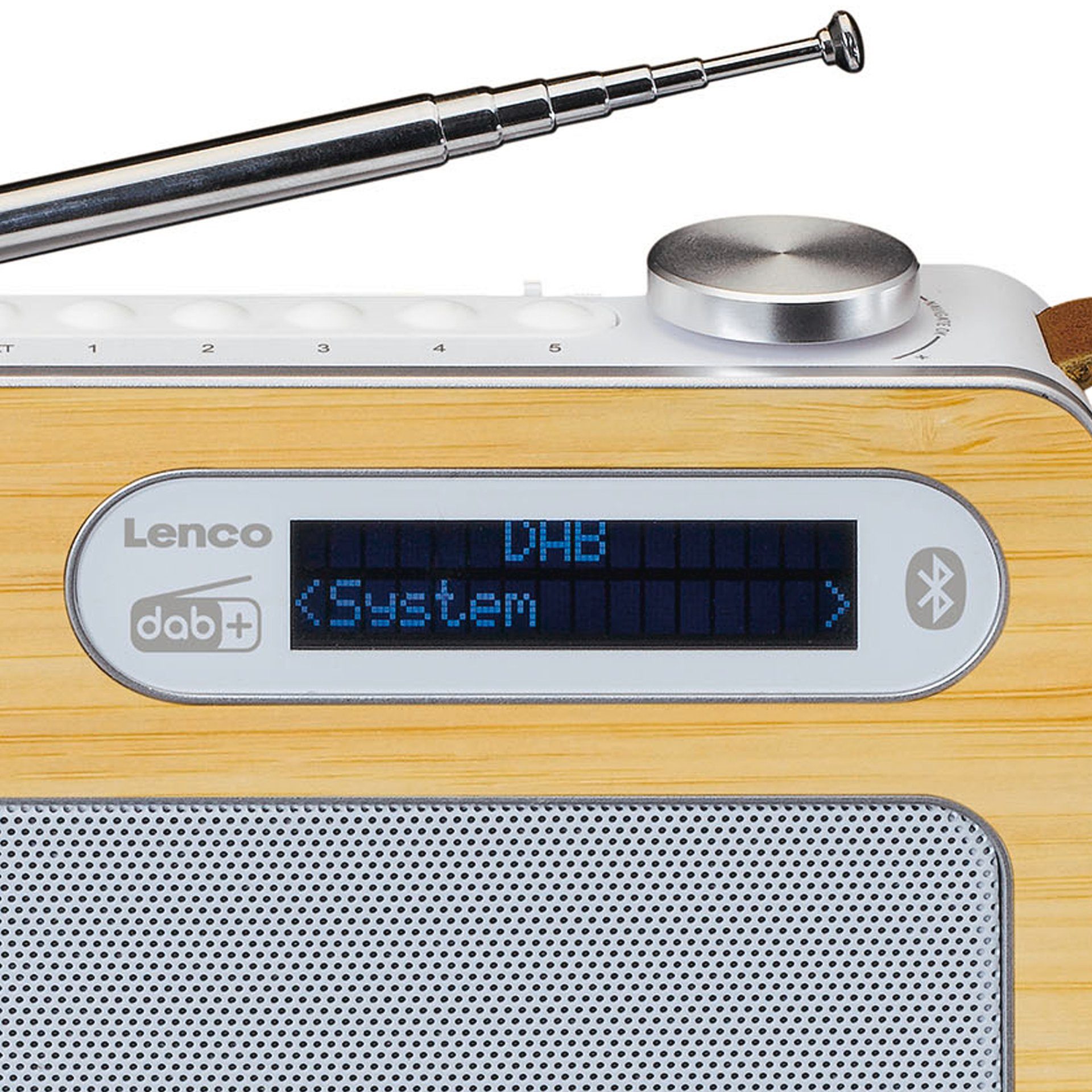 mit (DAB) Radio Lenco Tragbares (DAB) BT DAB+/ FM Bambus-Weiß Digitalradio (Digitalradio