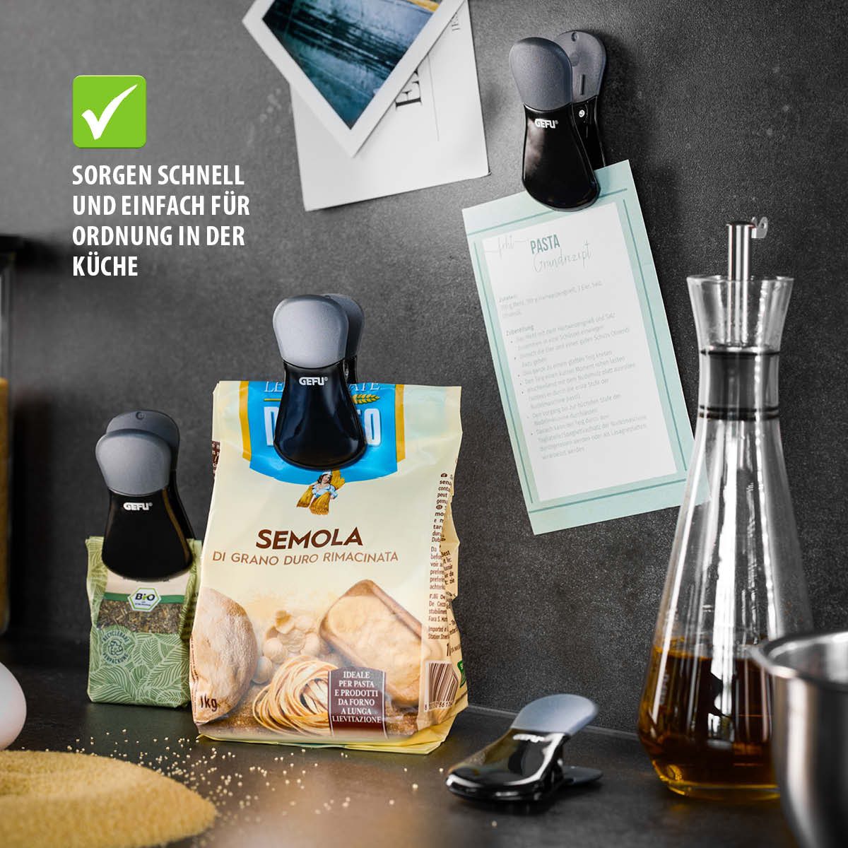 GEFU Verschlussklammer Verschlussklammern PERTO, 4 Stück