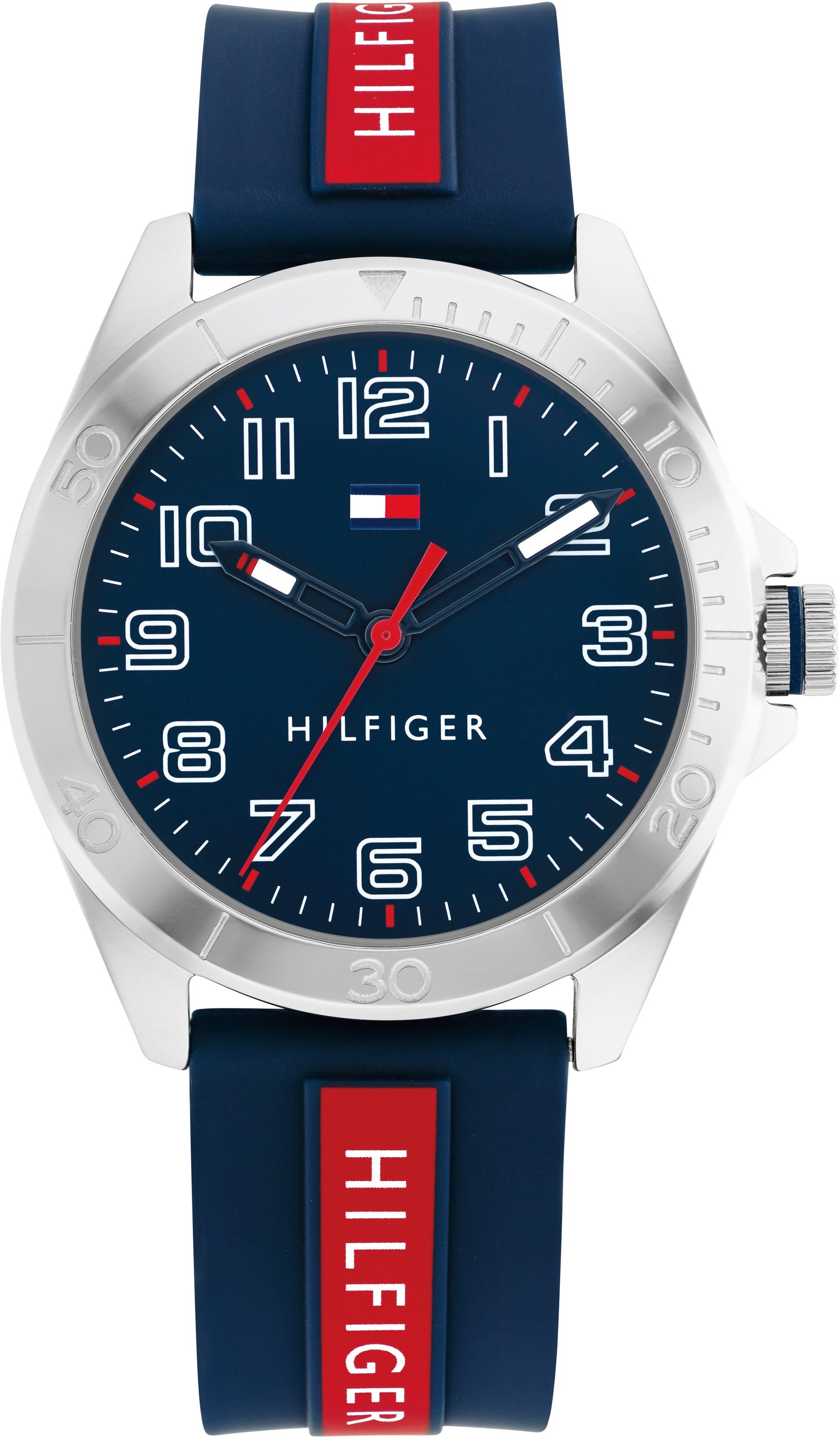 Tommy Hilfiger Quarzuhr Kids, 1720019, Kinderuhr, Armbanduhr, Lernuhr, Jungen, Schulanfang, Geschenkidee