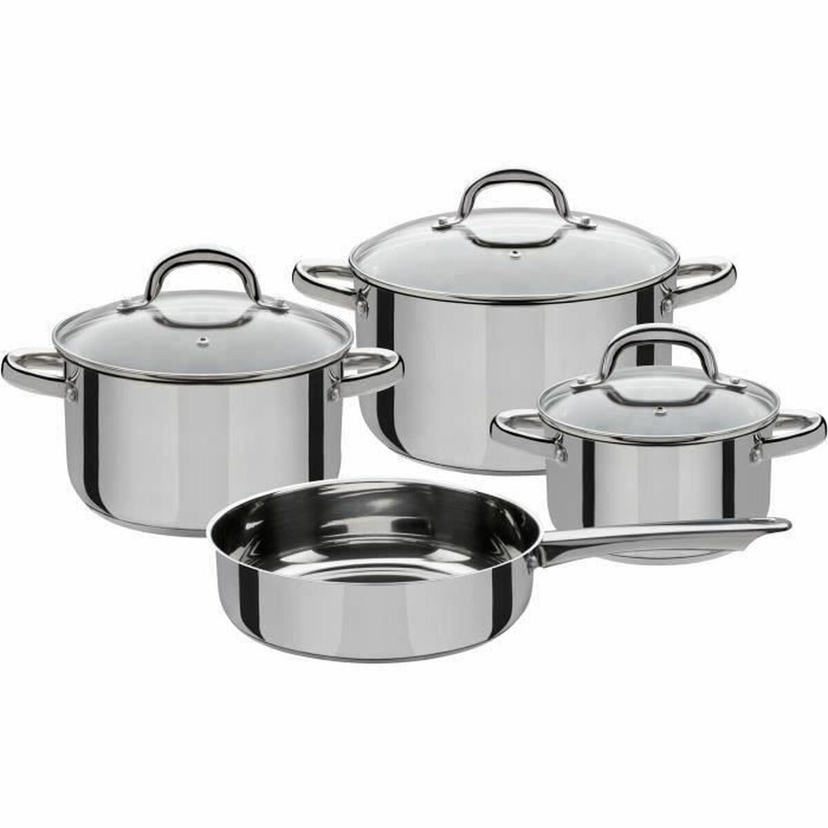 GSW Topf-Set Topfset Kochtopf-Set Mehrteiliges Topfset GSW Stahl 4-teilig 7 teilig