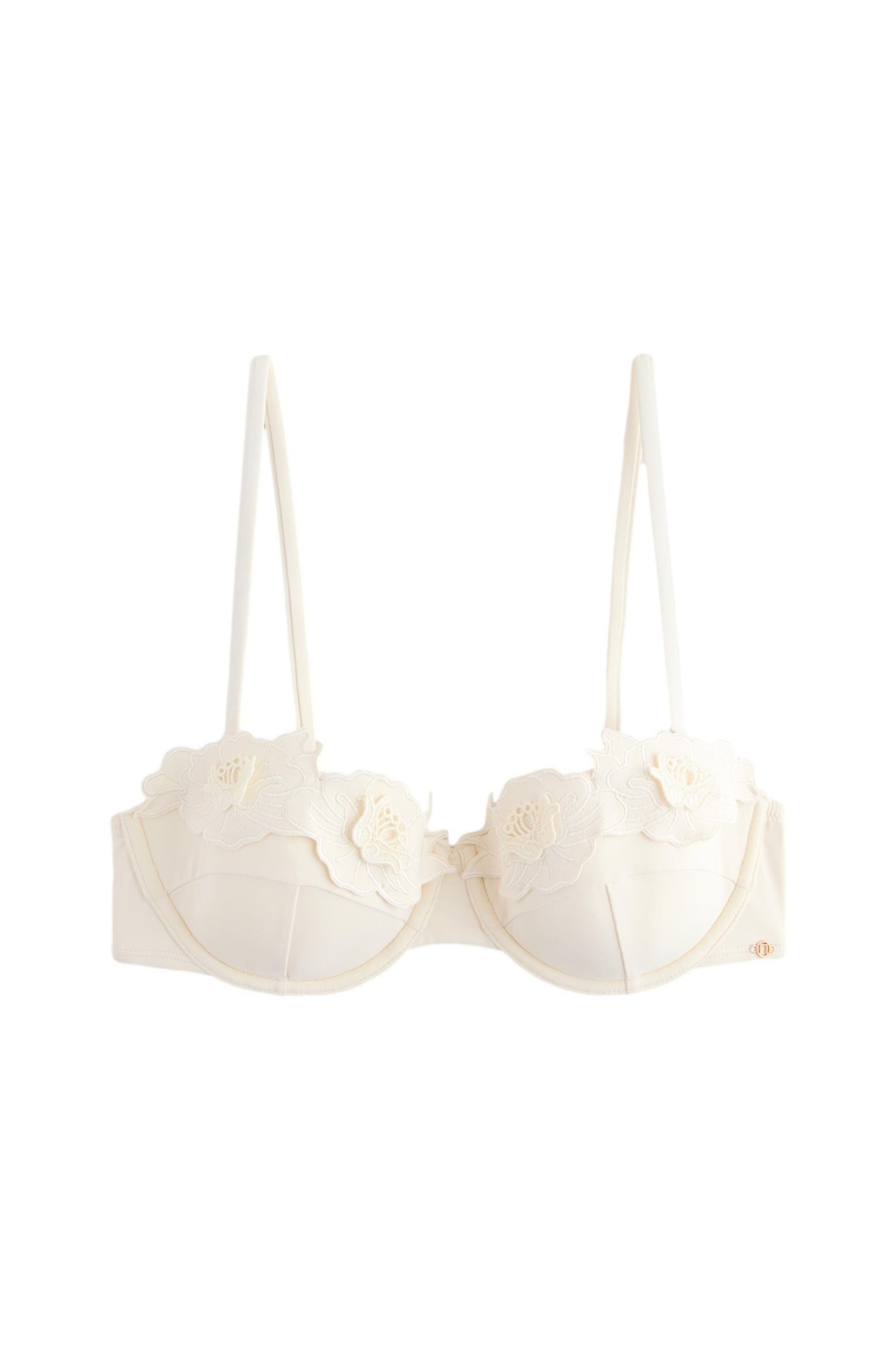 Next Bügel-Bikini-Top Ungepolstertes Bikinioberteil mit Bügel, 3D-Blumen (1 günstig online kaufen