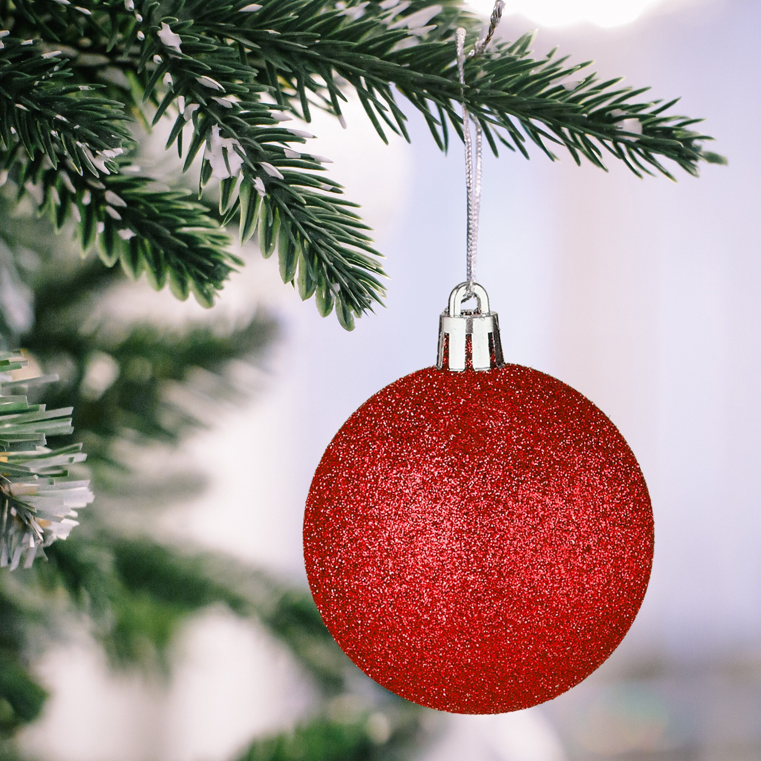 relaxdays Weihnachtsbaumkugel Weihnachtskugeln im 100er Set (100 St), rot