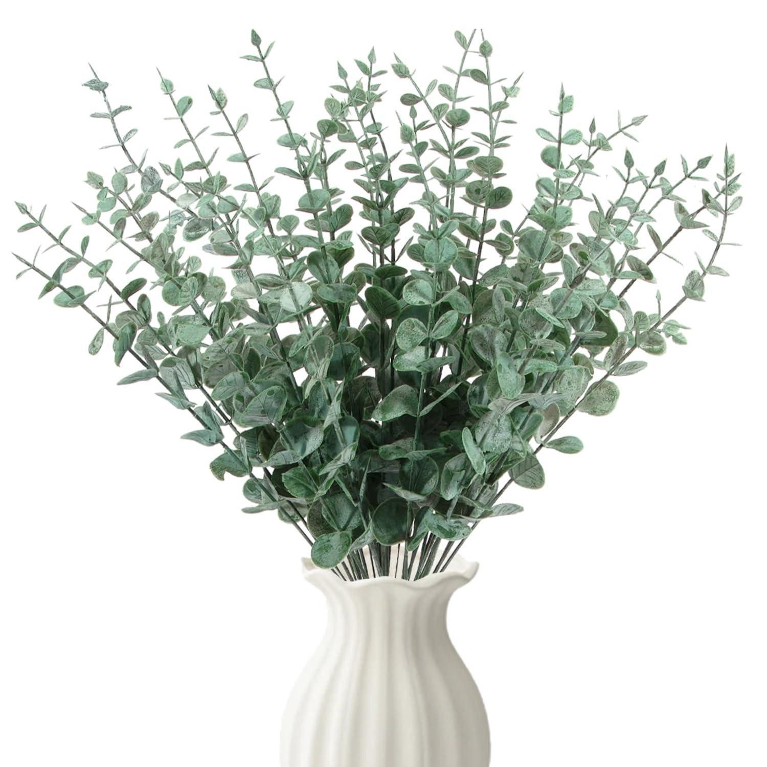Kunstzweig Deko Eukalyptus künstlich schwarzgrün 30St, LuxusKollektion, Höhe 3 cm