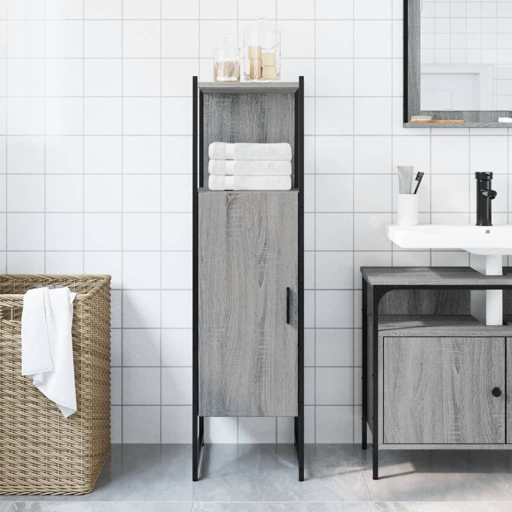vidaXL Badezimmerspiegelschrank Badschrank Grau Sonoma 33x33x120,5 günstig online kaufen