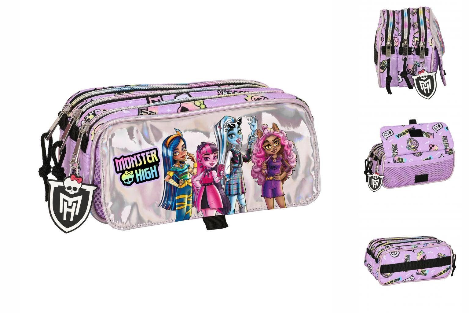 Zweifaches 10 Lila Mehrzweck-Etui Federtasche cm 8 Monster High 21,5 x Best Monster boos x High