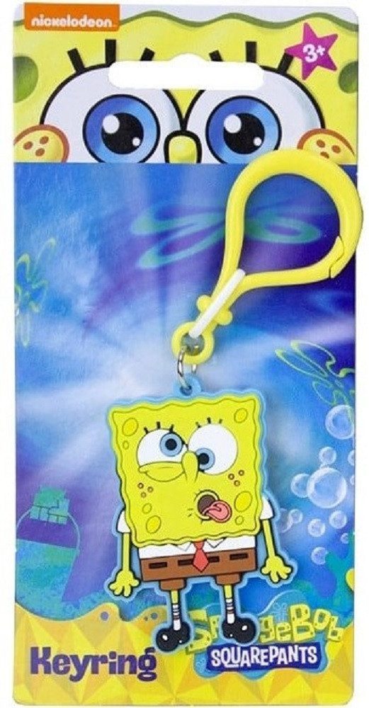 Nickelodeon Schlüsselanhänger SpongeBob Schlüsselanhänger 2D PVC 6cm – Cartoon Rucksack Anhänger (Set, 1-tlg), Kultiger SpongeBob Schlüsselanhänger aus robustem 2D PVC