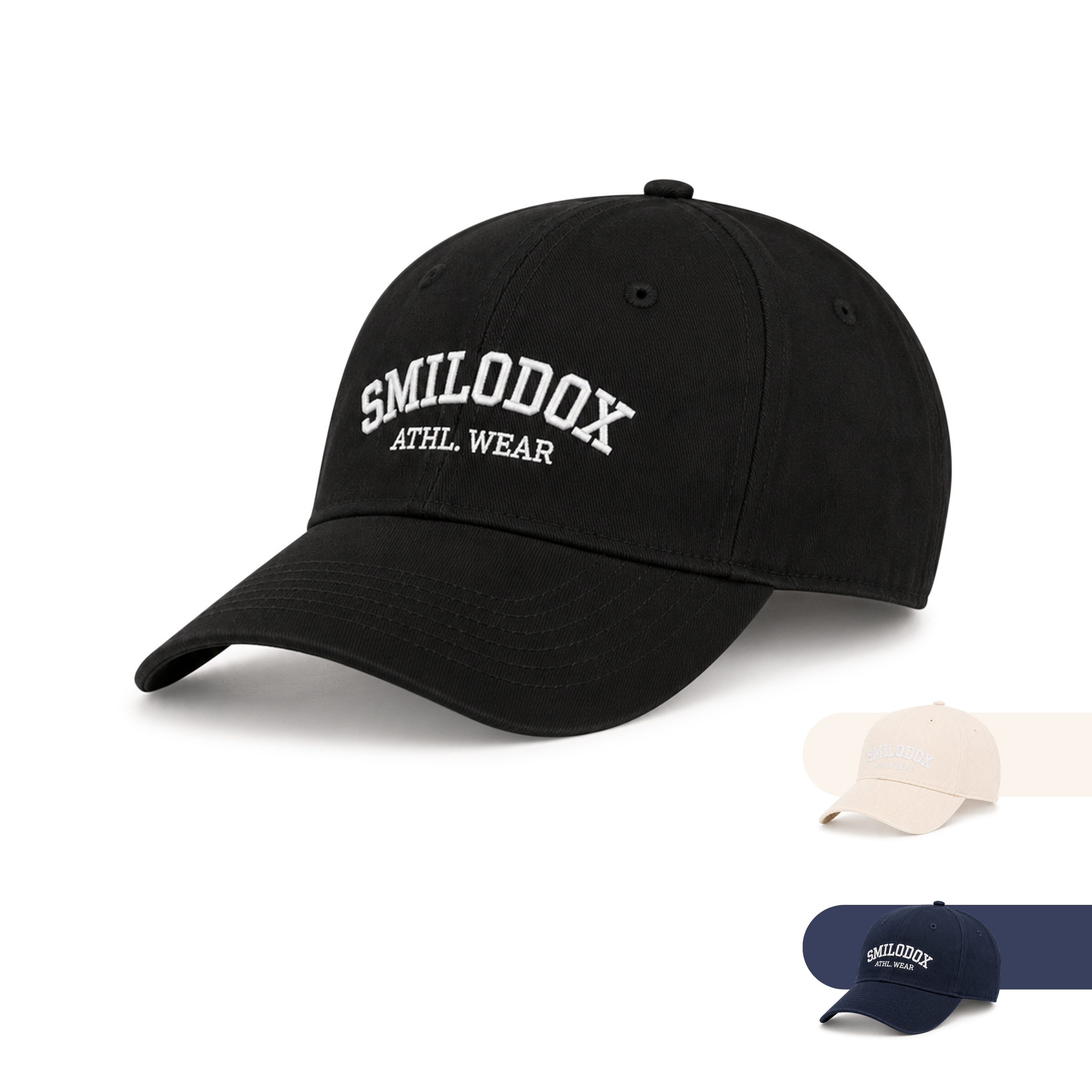 Smilodox Flex Cap Blysera Cap, College Style, Baseball Cap für Sport & Freizeit Front-Stickerei, gebogener Schirm, Metallschließe, verstellbar