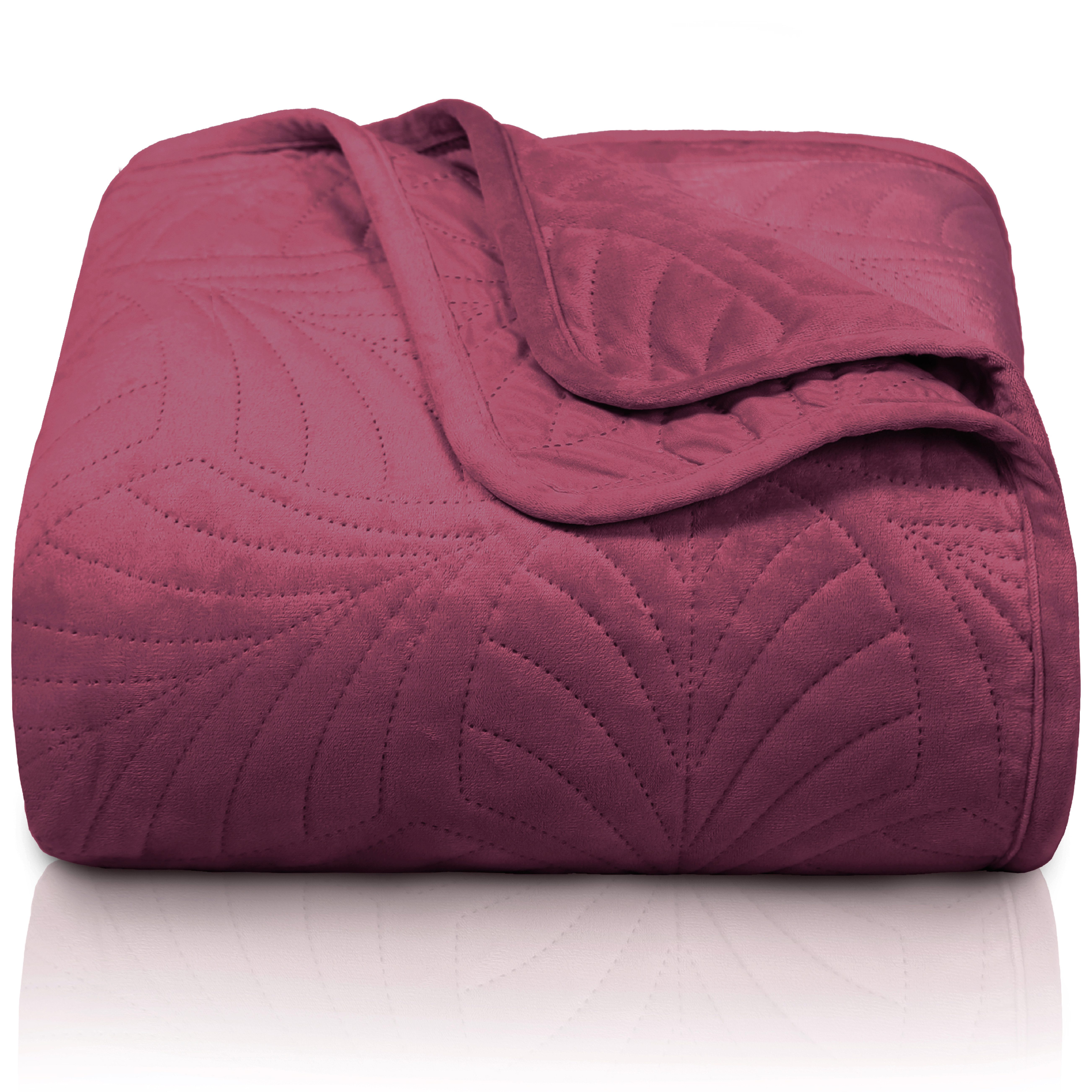 Gräfenstayn Tagesdecke Premium - Bettüberwurf mit Steppung & Blatt-Design, günstig online kaufen