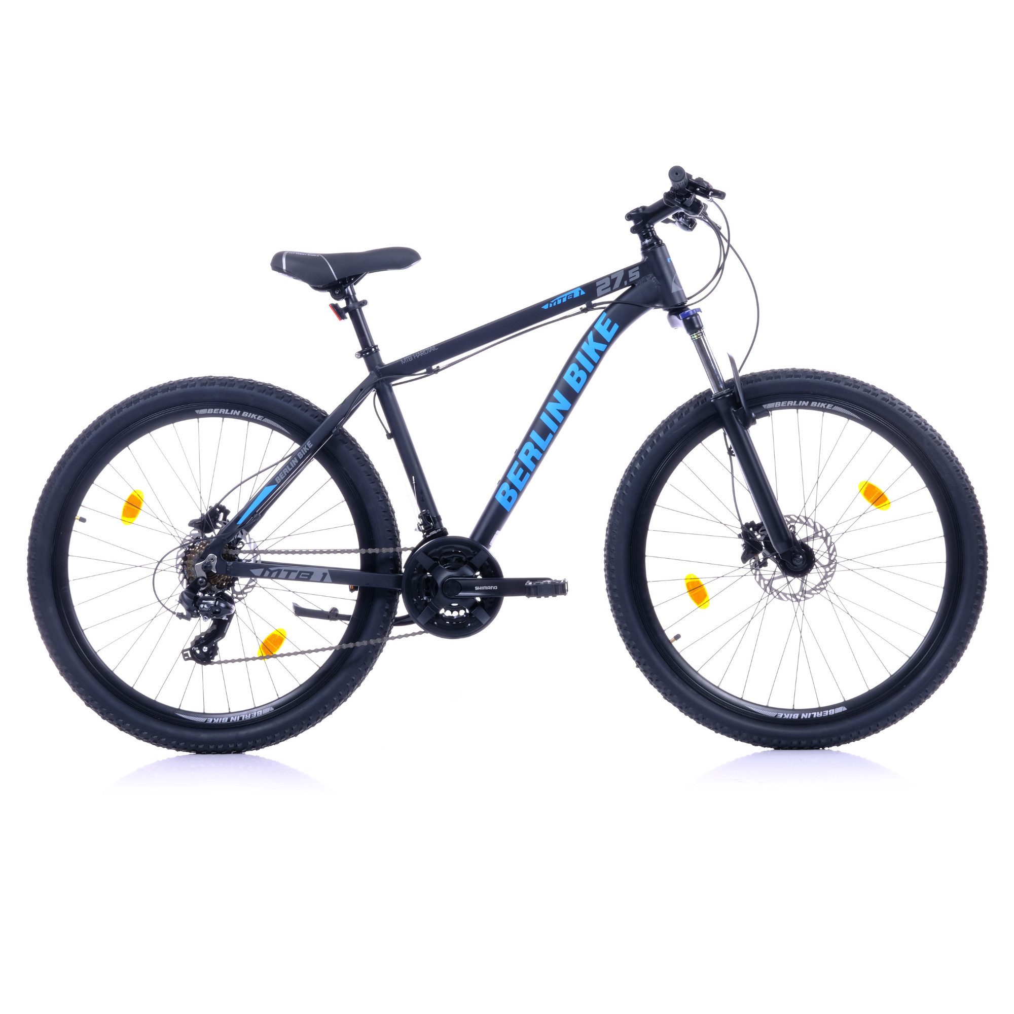 BERLIN BIKE Mountainbike 26, 27.5, 29 Zoll MTB, 21 Gang Shimano FD-TZ500/RD-TY300D Schaltwerk, Kettenschaltung, (Shimano Kurbel, Dacron Hydraulische Scheibenbremsen, Aluminiumrahmen), mit hydraulischen Scheibenbremsen