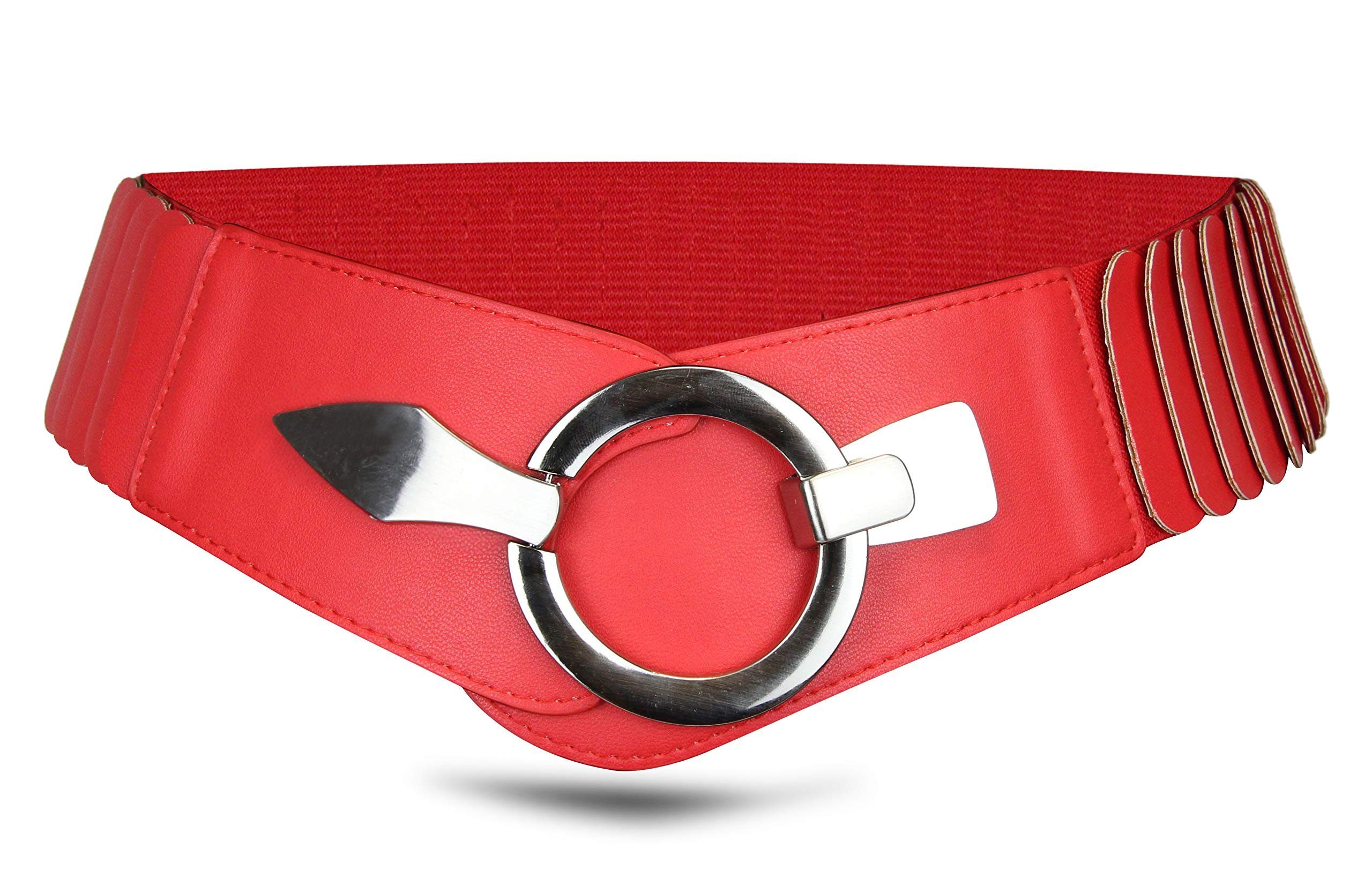 Vanessa & Melissa Поясные ремни Eleganter Damen-Gürtel in 6 cm Breite, Vielseitiger Kleidergürtel Elastischer Поясные ремни, Ремни mit silberner Ring-Schließe