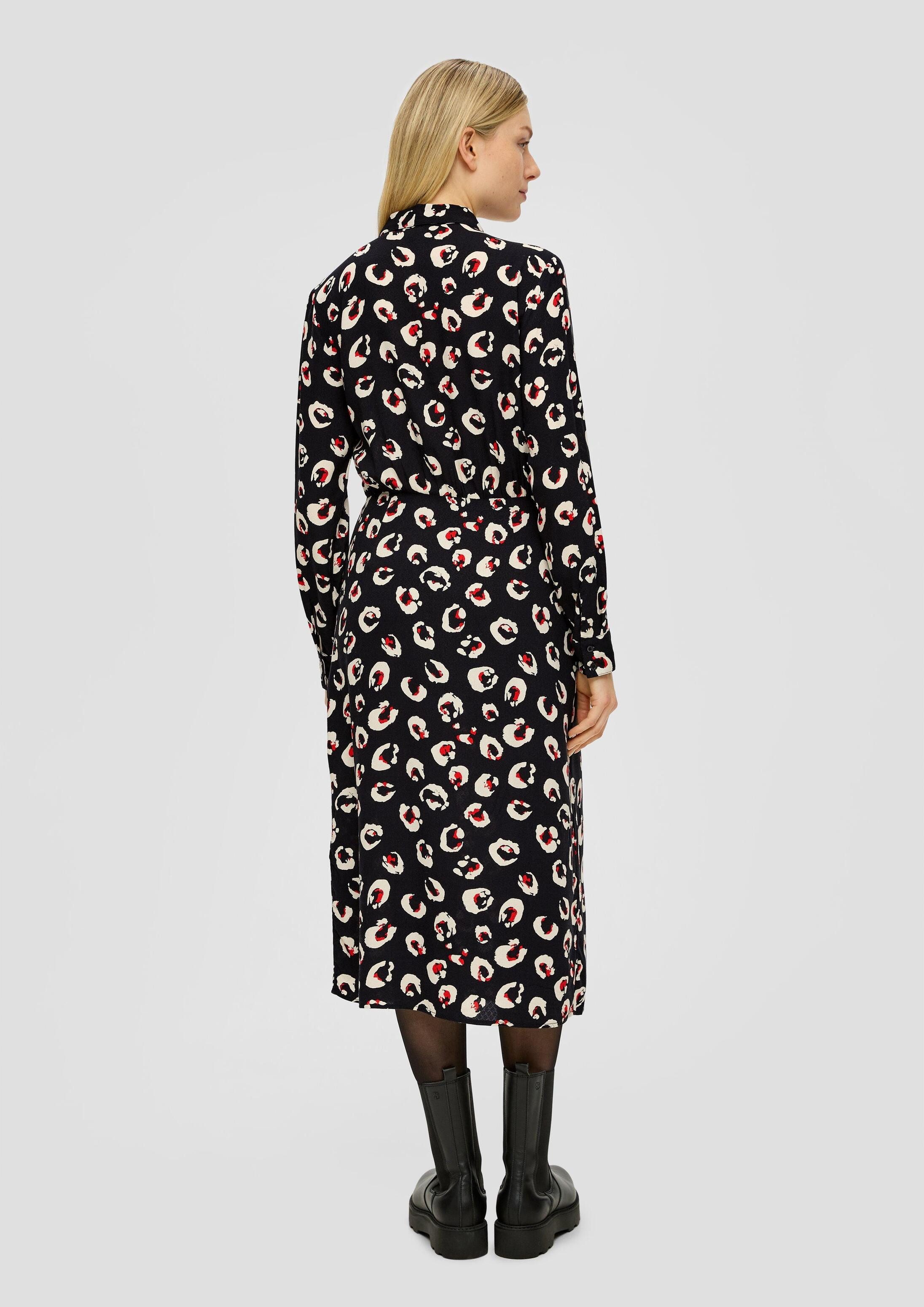 s.Oliver Maxikleid Kleid Hemdblusenkleid aus Viskose