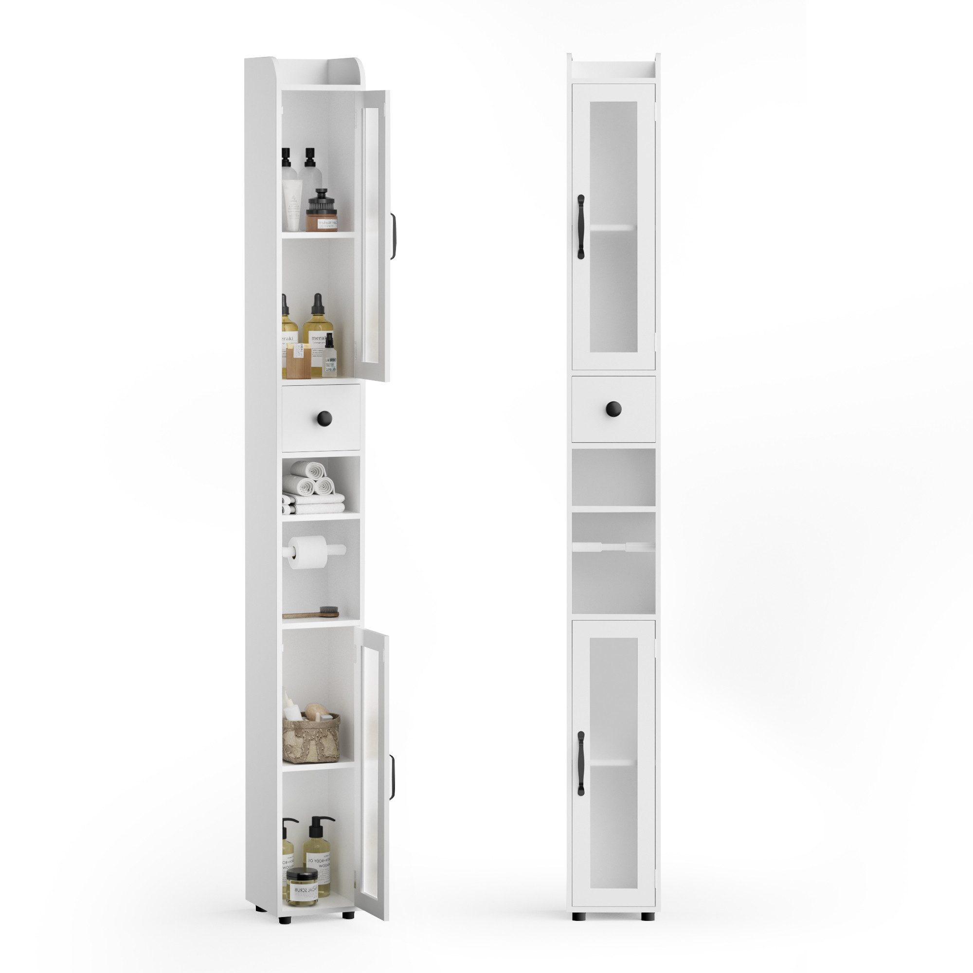 FiveWillowise Hochschrank Badezimmerschrank Schmal, Badschrank mit Türen un günstig online kaufen