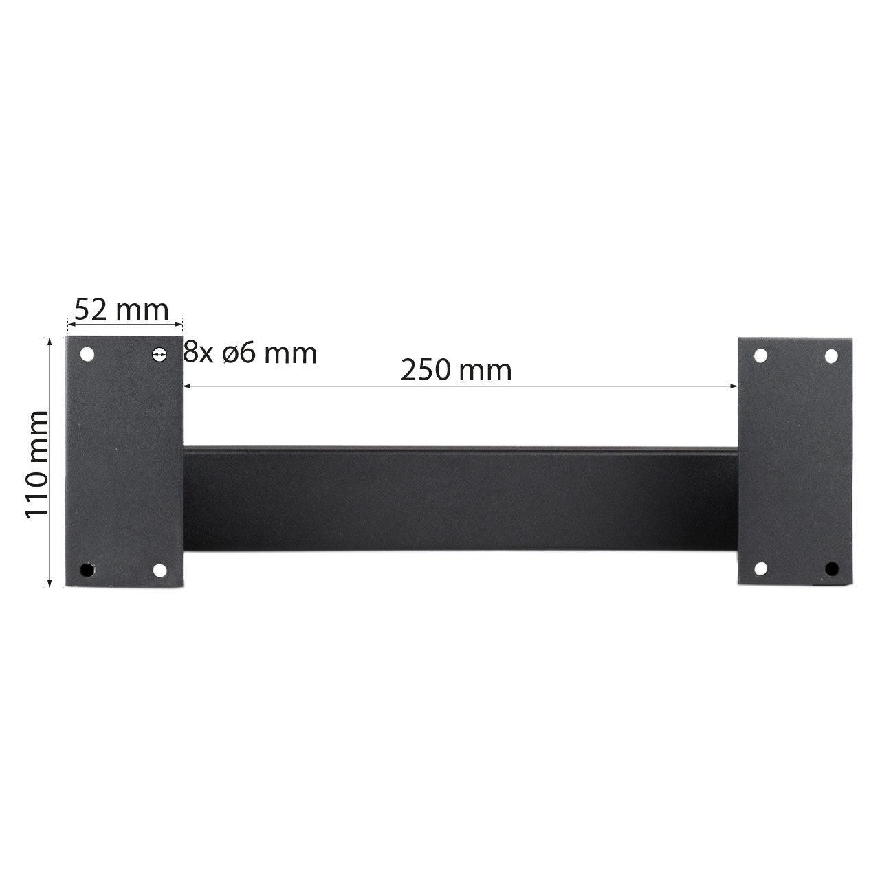 Prima-Online Möbelfuß Metalltischbein 35 cm – schwarz, pulverbeschichtet, modernes Möbelbein, (2-St) – Bild 3 von 5