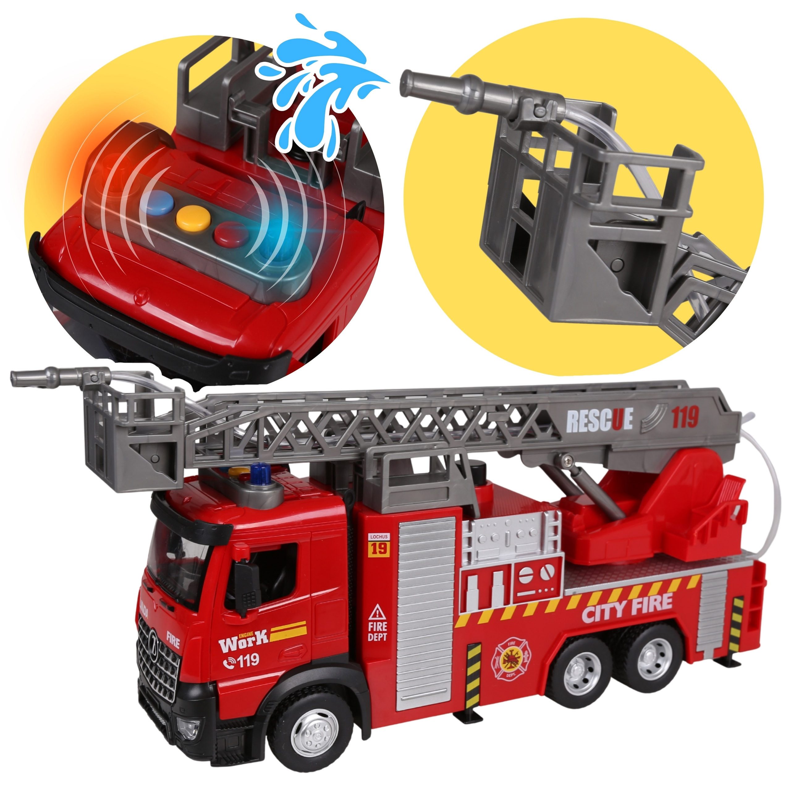 Sarcia.eu Spielzeug-Feuerwehr Feuerwehrwagen mit Leiter, Feuerwehrauto für günstig online kaufen