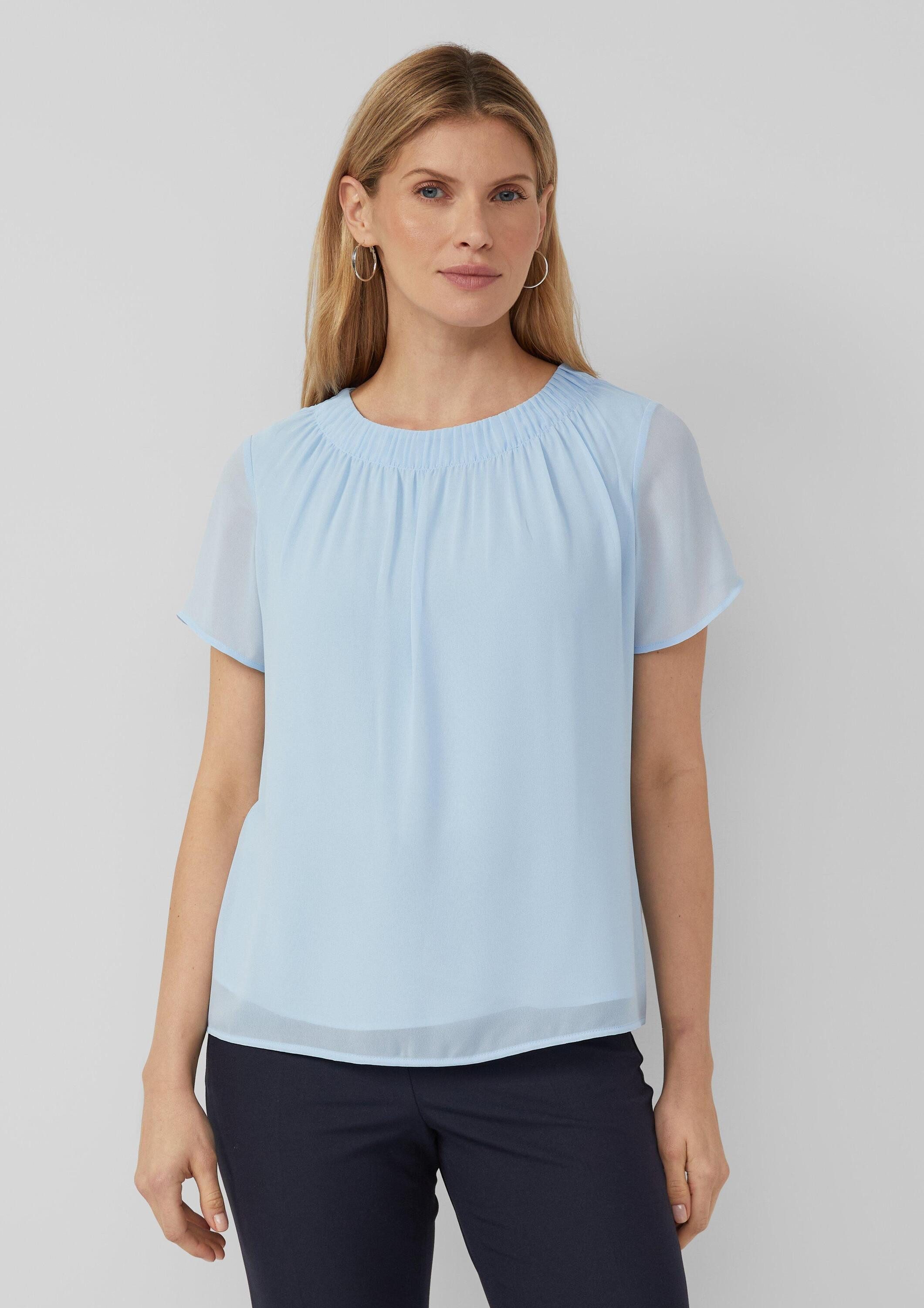 s.Oliver Kurzarmbluse Bluse Shirt aus Chiffon günstig online kaufen