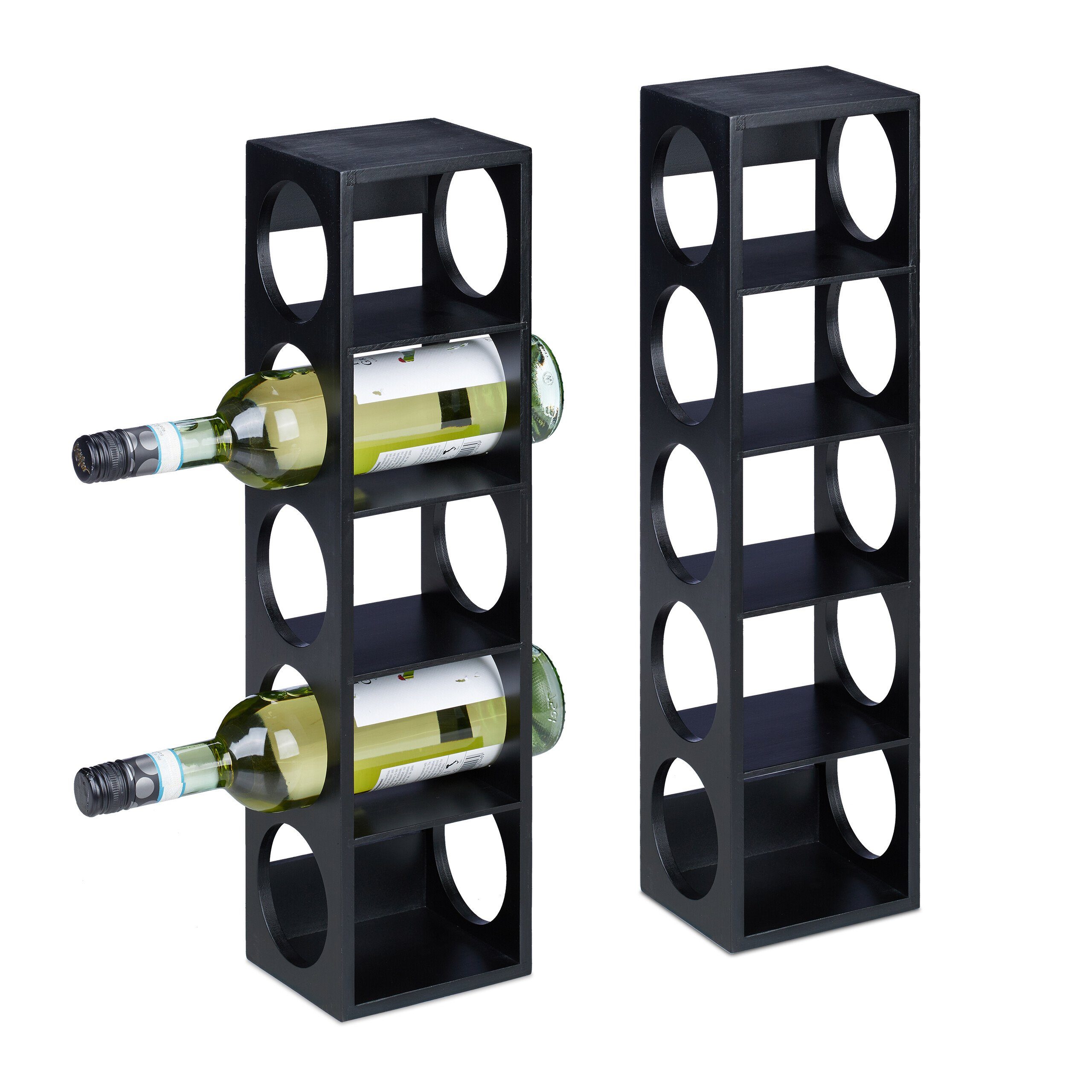 relaxdays Weinregal Schwarzes Weinregal im 2er günstig online kaufen