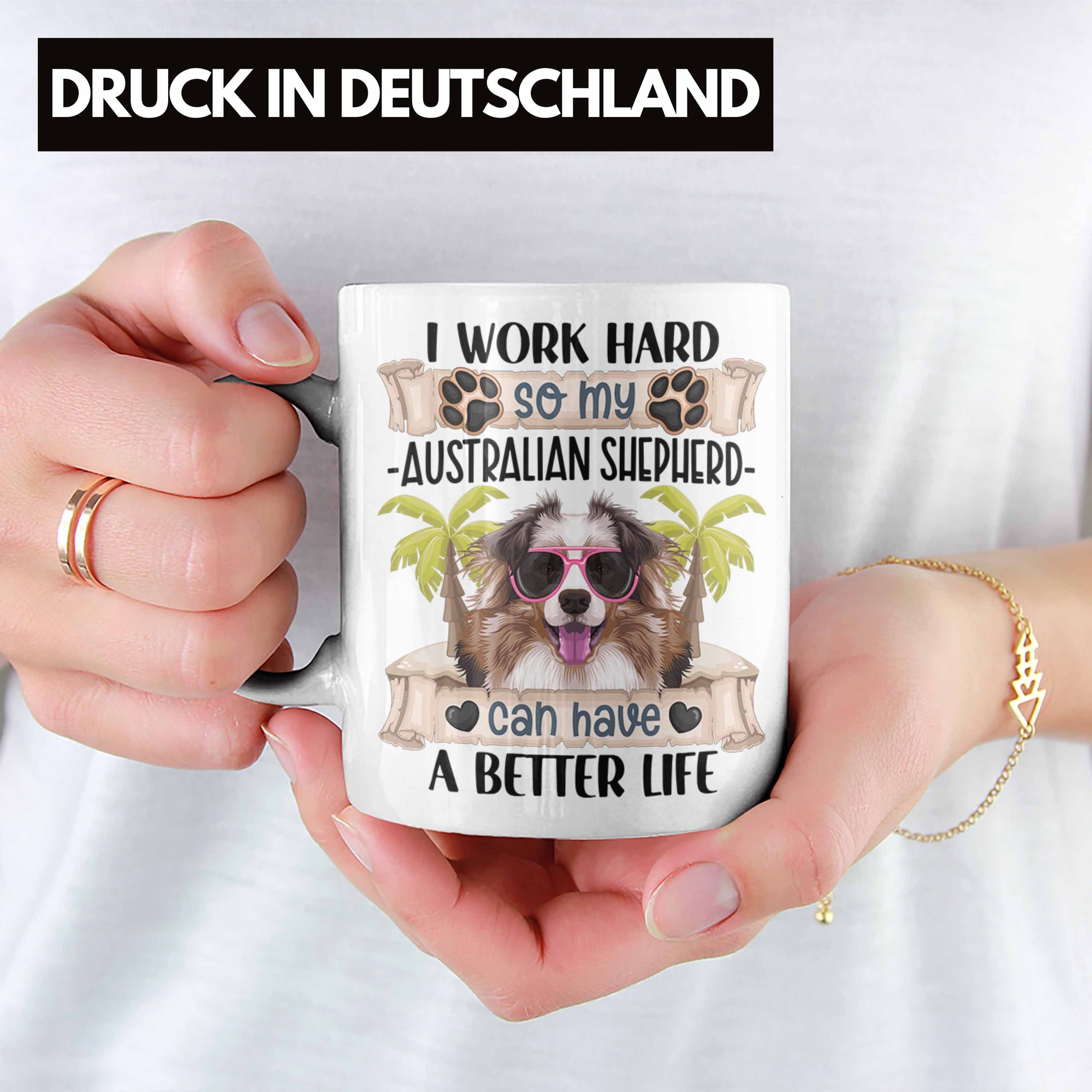 Lustiger Weiss Besitzer Trendation Geschenkid Geschenk Shepherd Spruch Tasse Tasse Australian