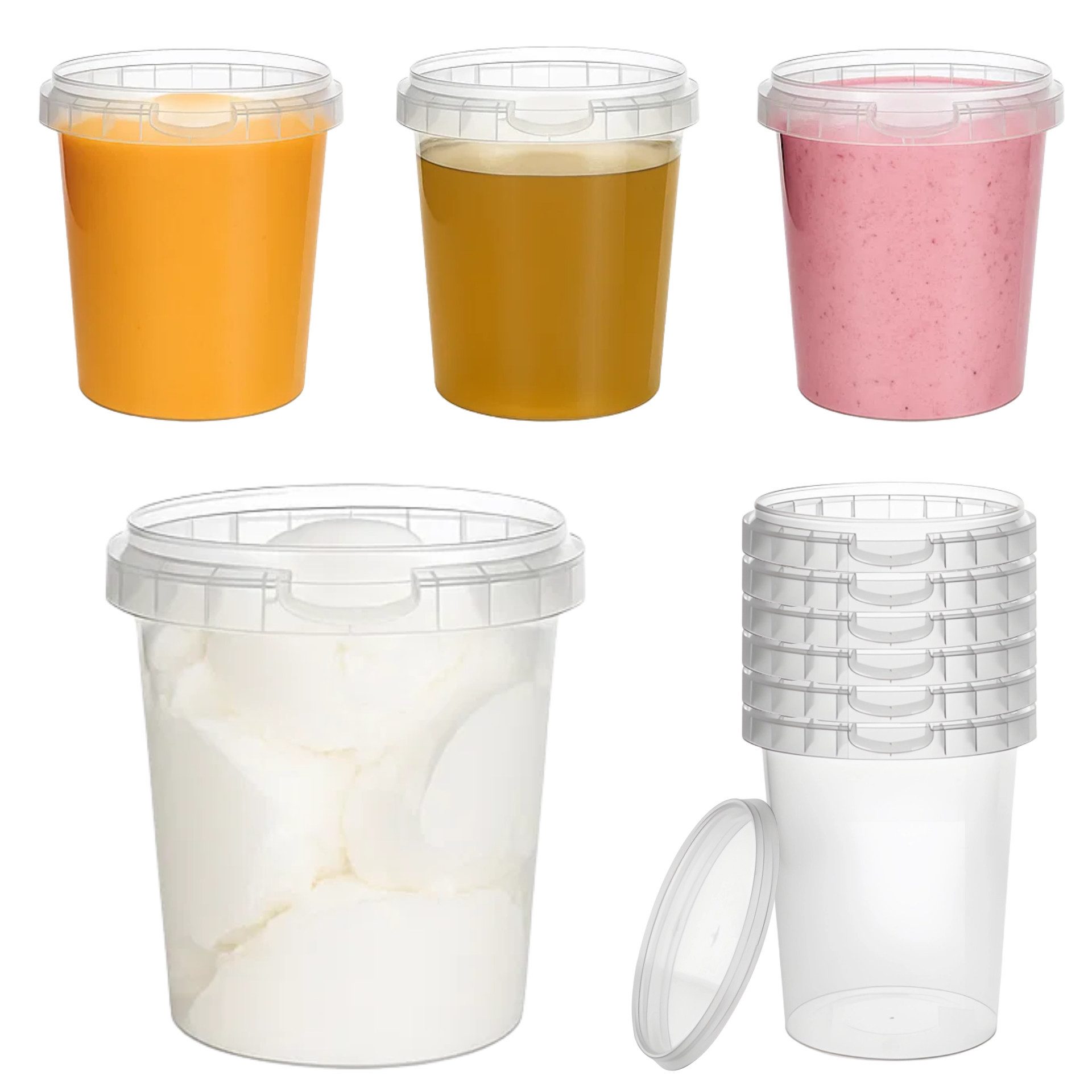 mikken Mehrwegbecher Kunststoffdose 520 ml Frischhaltedose Lebensmittelbehälter, (Set, 10-tlg), Heißabfüllung, Schockfrostung, BPA-frei, luftdicht, auslaufsicher